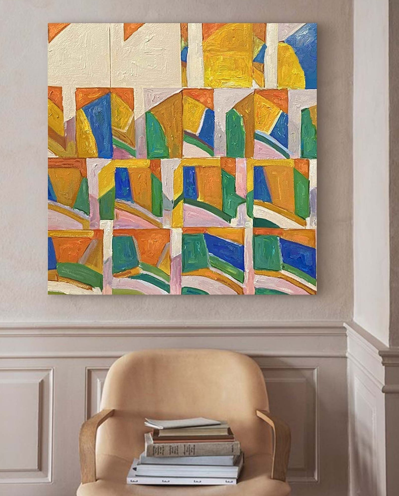 Wallart Geometric Abstract Pattern Canvas Art