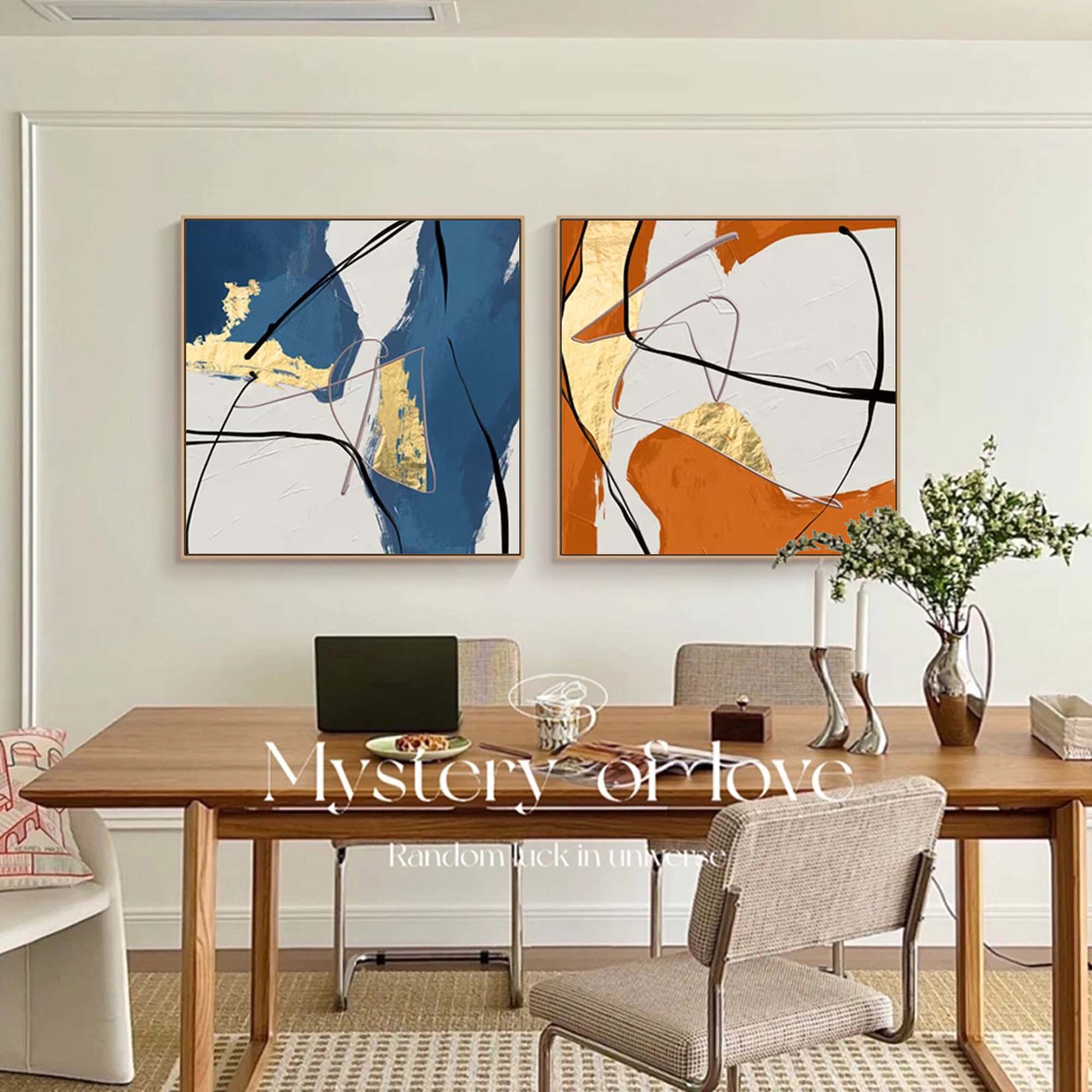 Wallart Bold Elegance: Dual Abstract Harmony