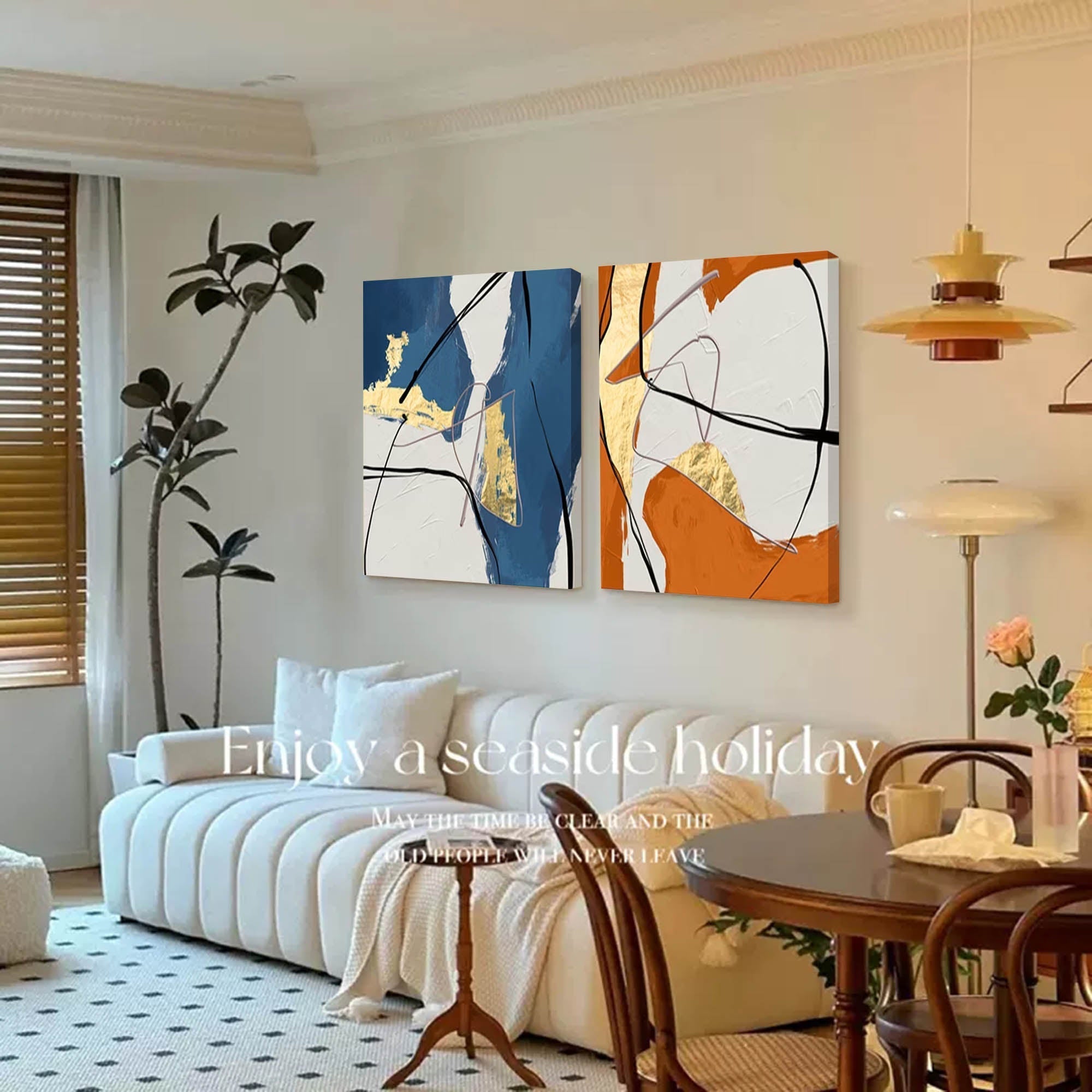 Wallart Bold Elegance: Dual Abstract Harmony