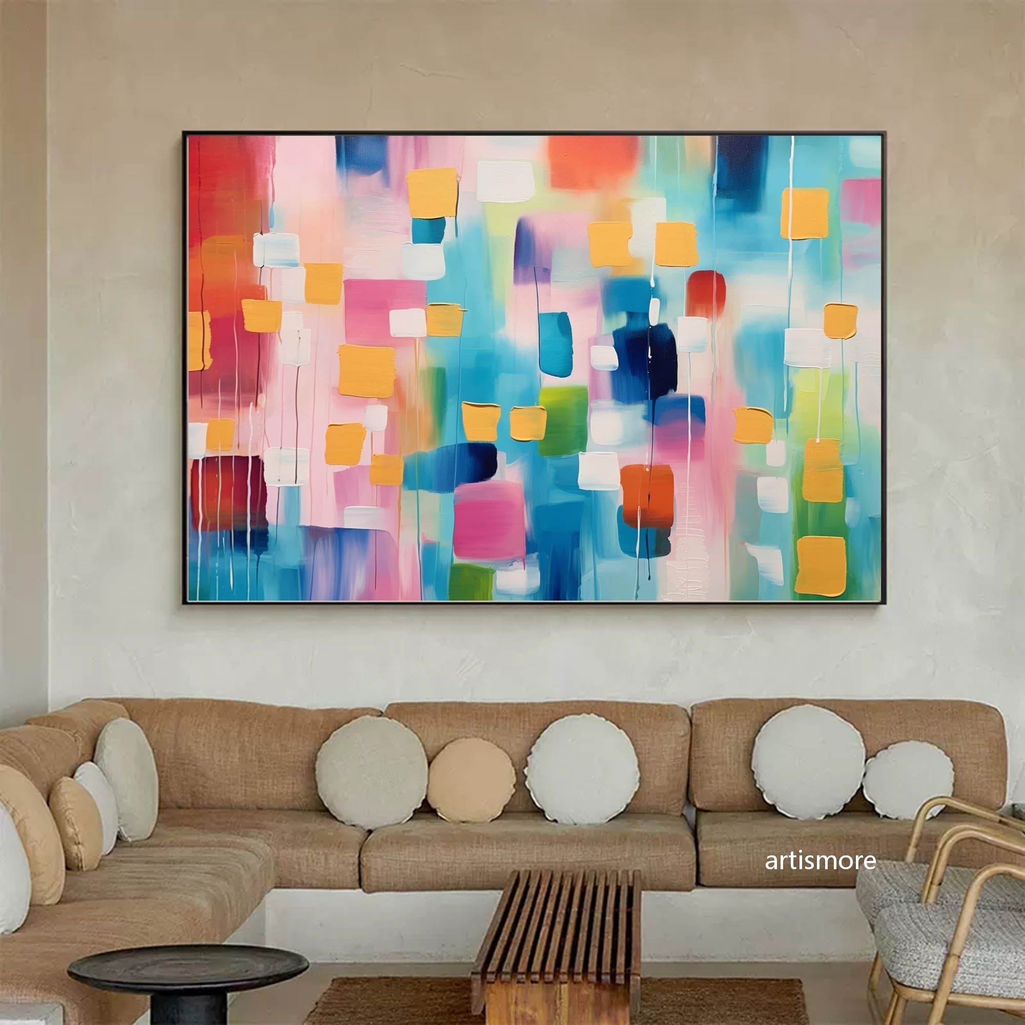 Wallart Geometric Abstract Color Block Art