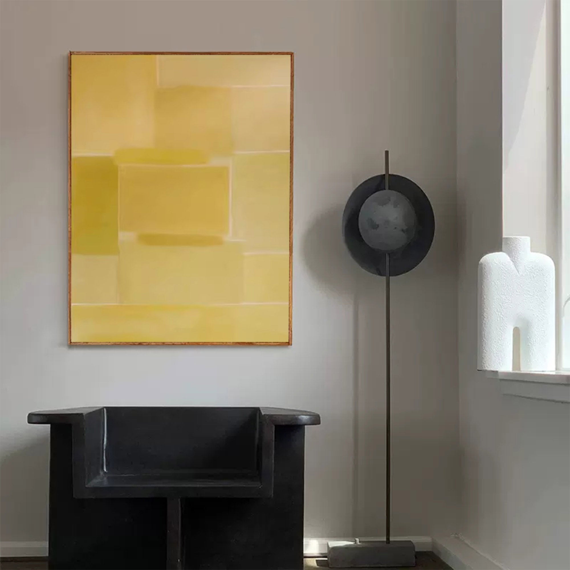 Wallart Minimalist Yellow Geometric Art