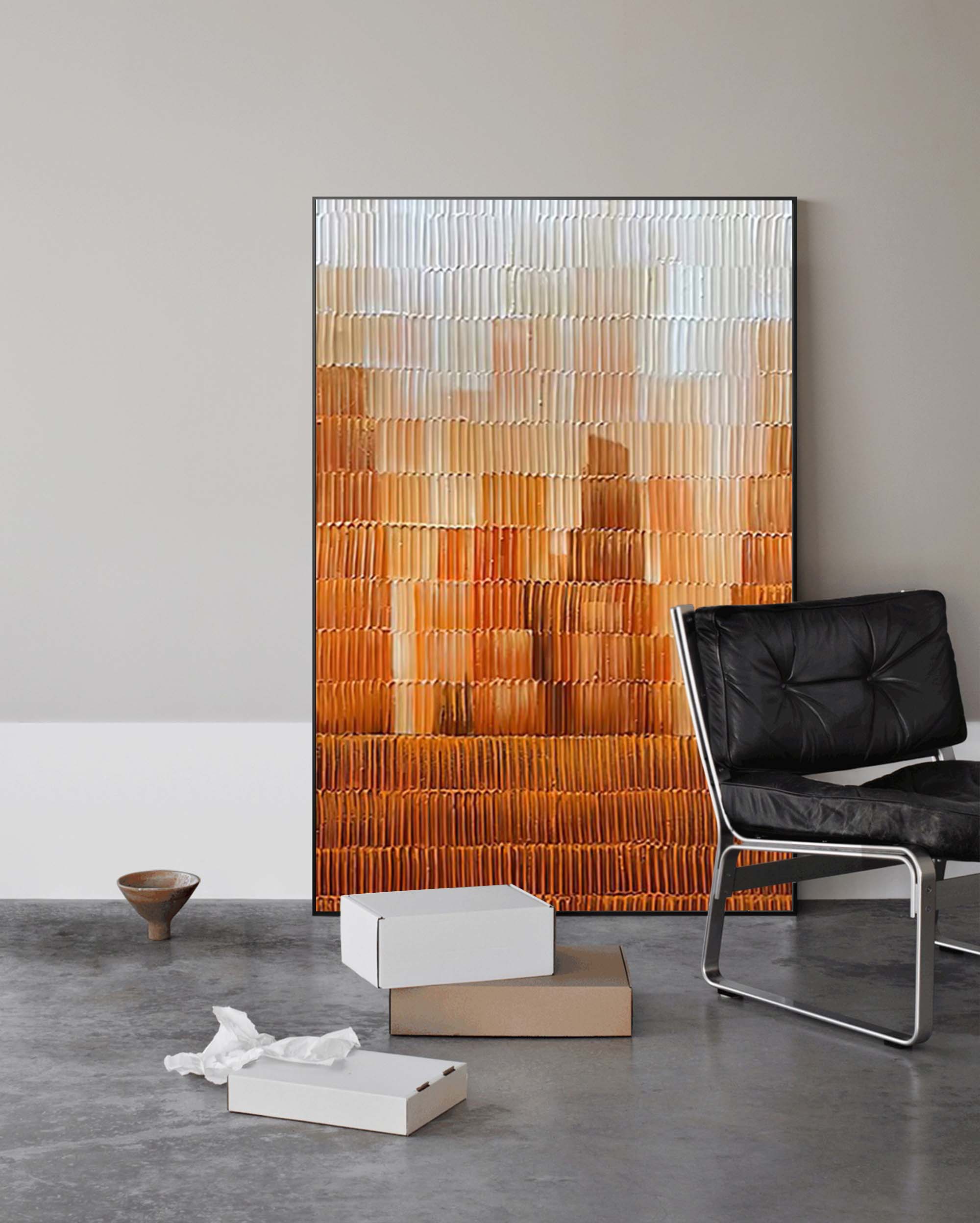 Wallart Textured Amber Horizon