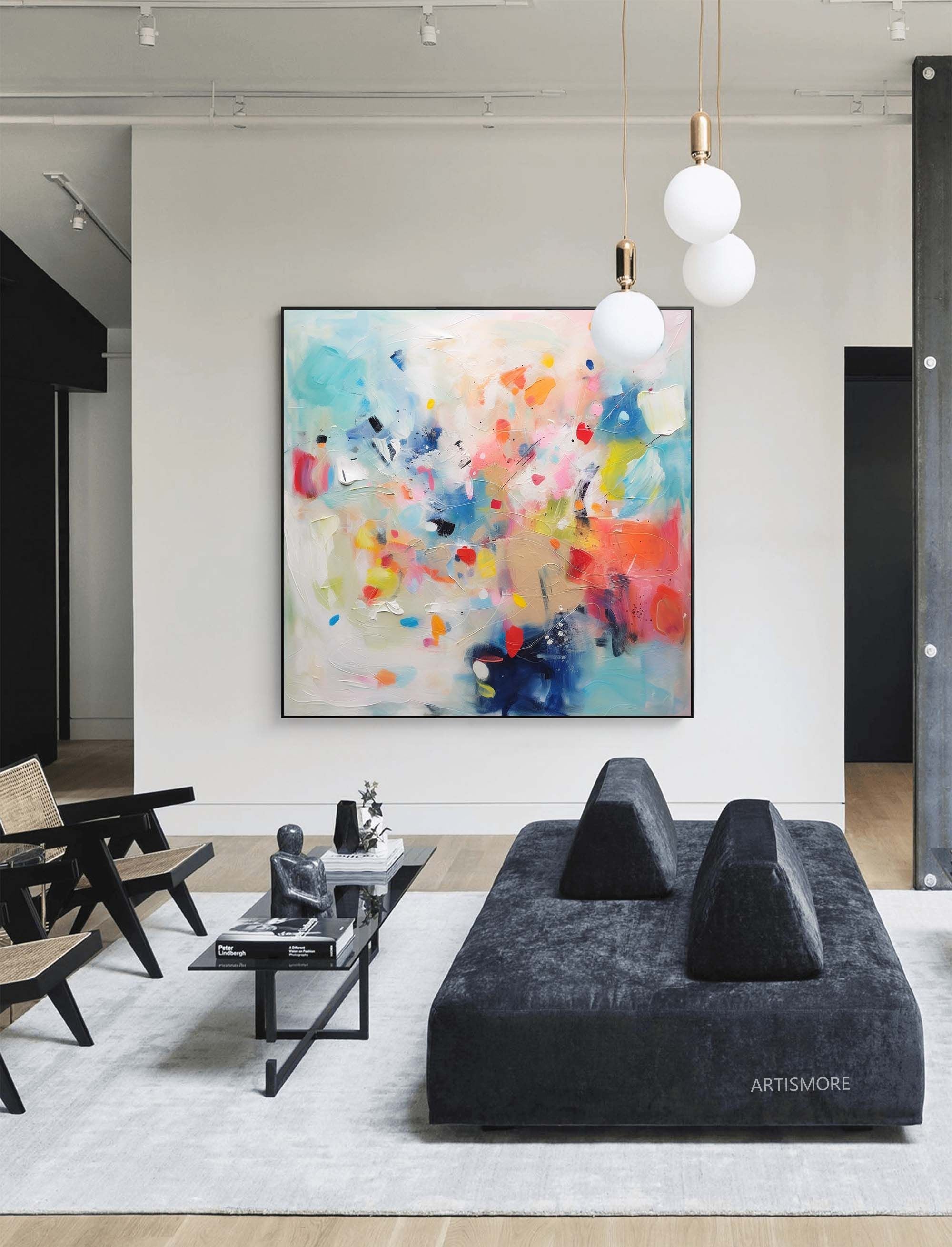 Wallart Abstract Color Burst Brushstroke Art