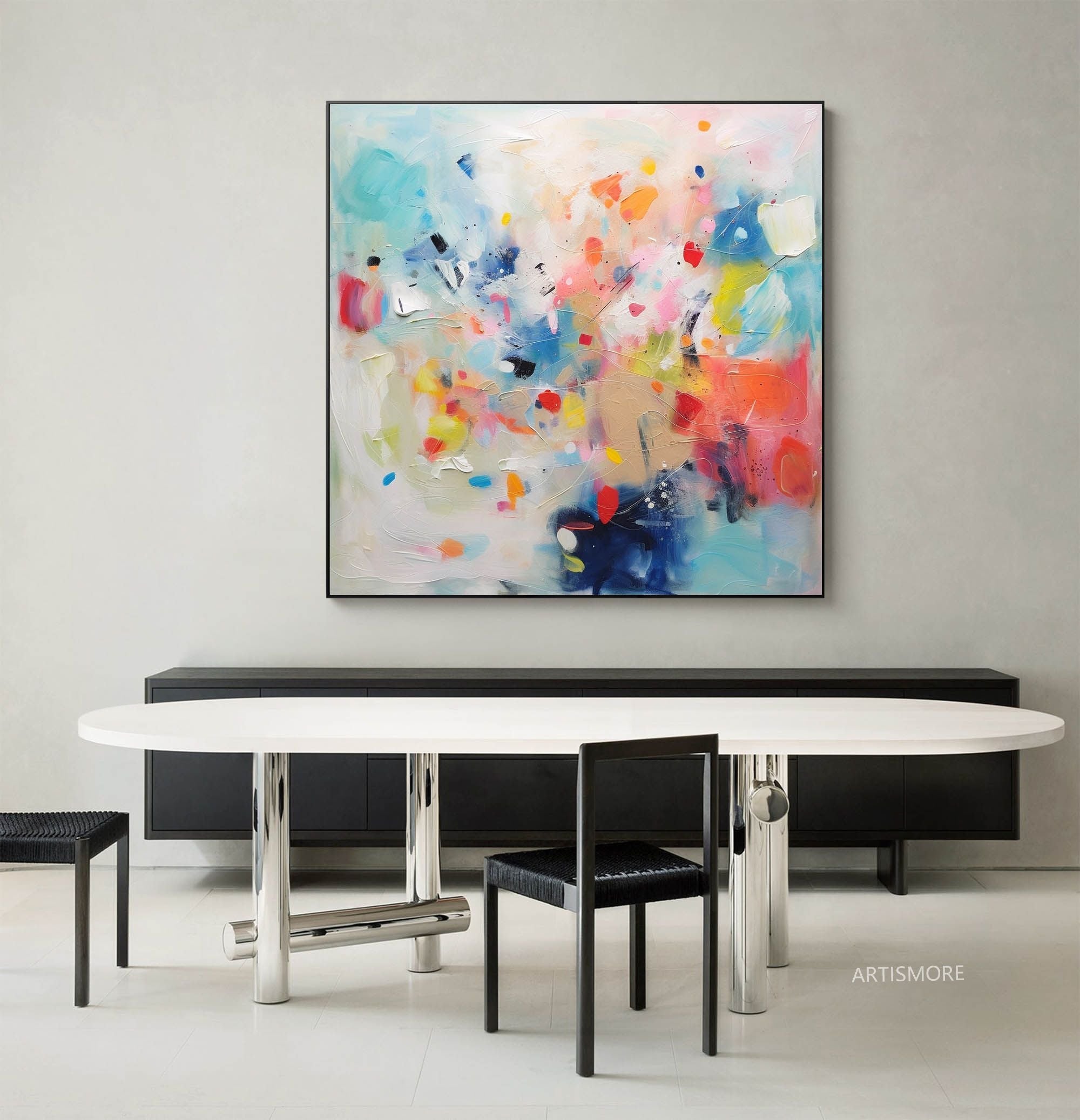 Wallart Abstract Color Burst Brushstroke Art