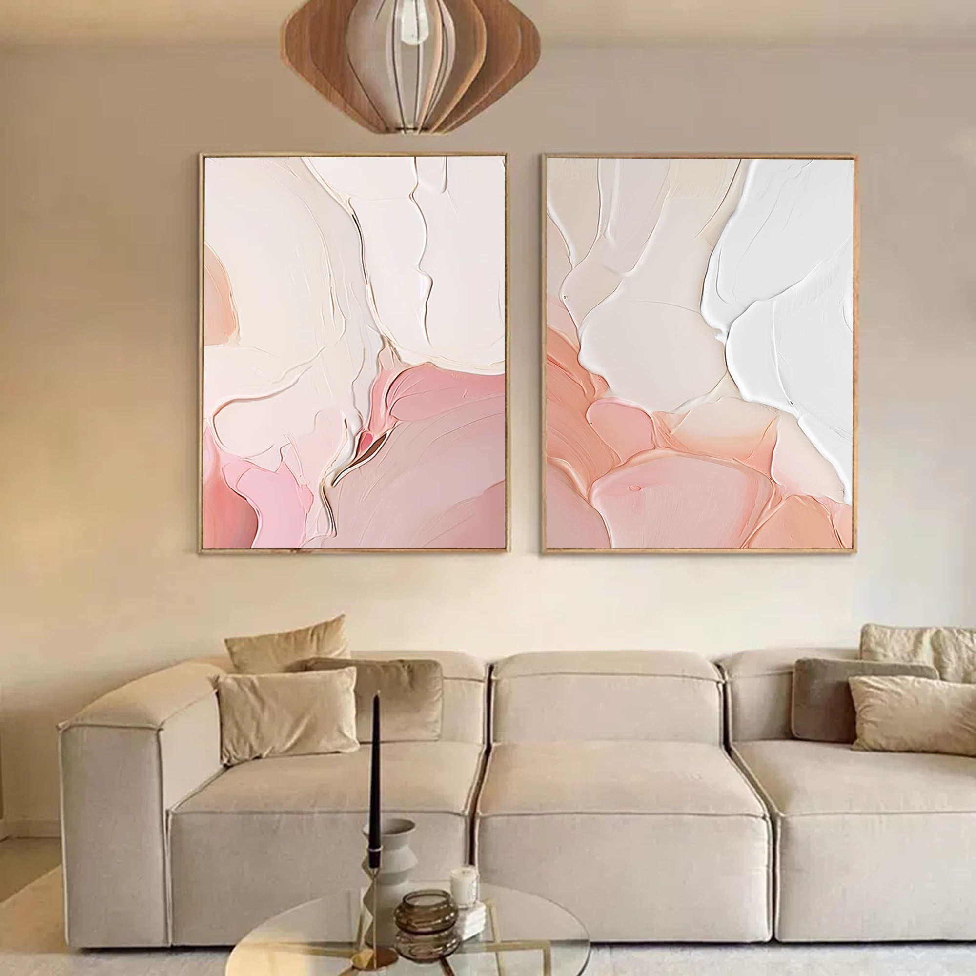 Wallart Blush Tones Minimalist Art Set
