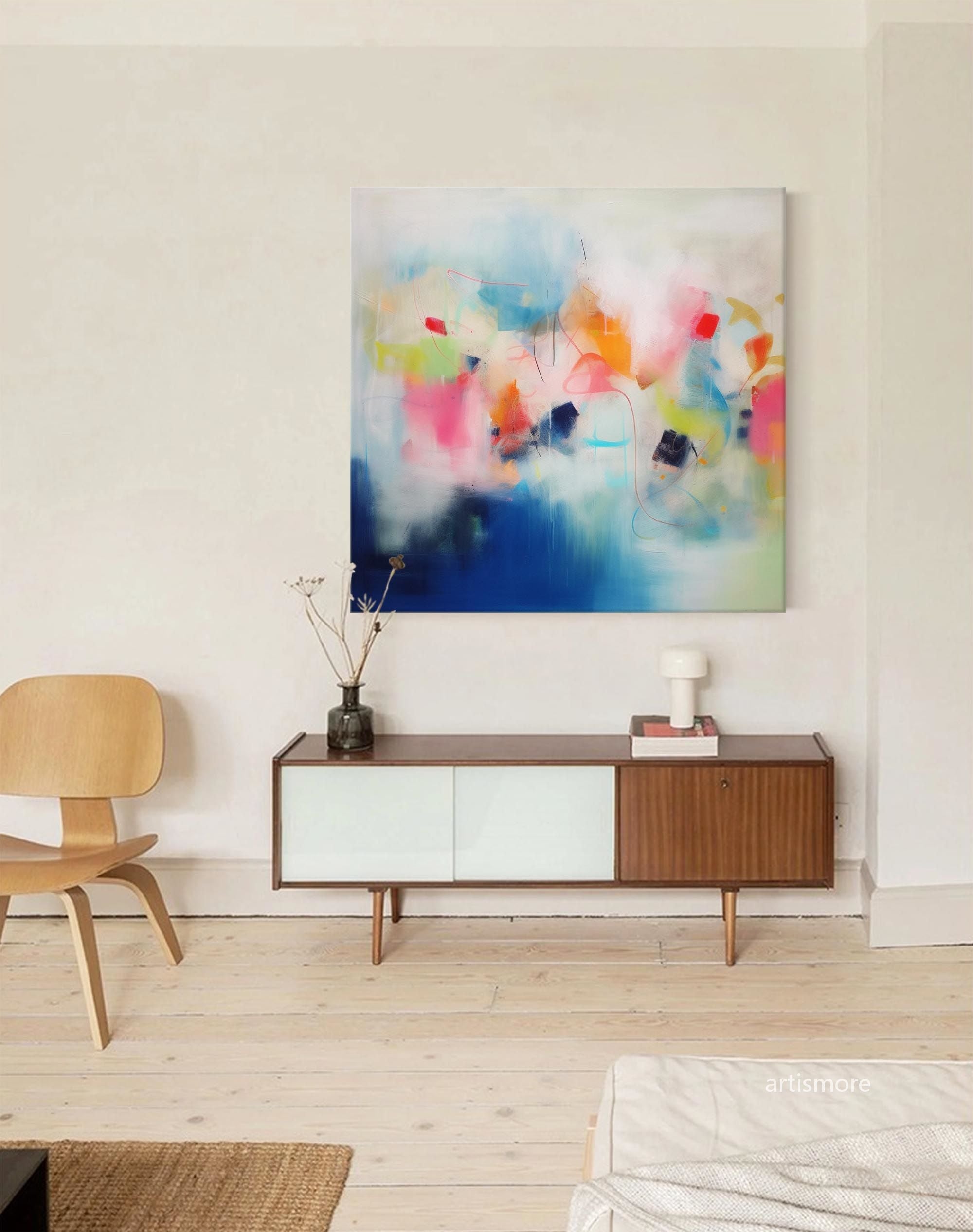 Wallart Vibrant Abstract Color Flow Art