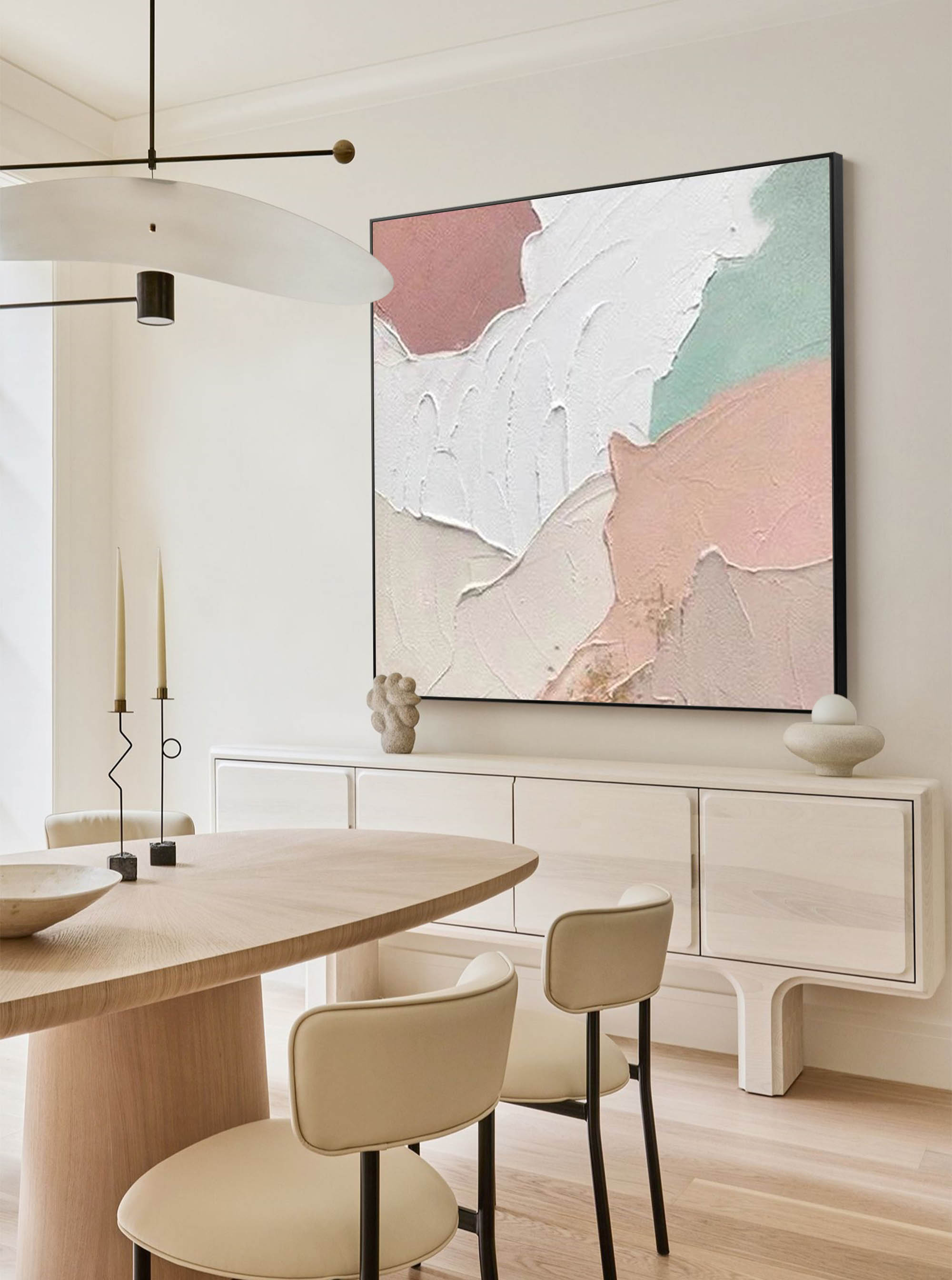 Wallart Soft Neutrals Textured Abstract Canvas Art