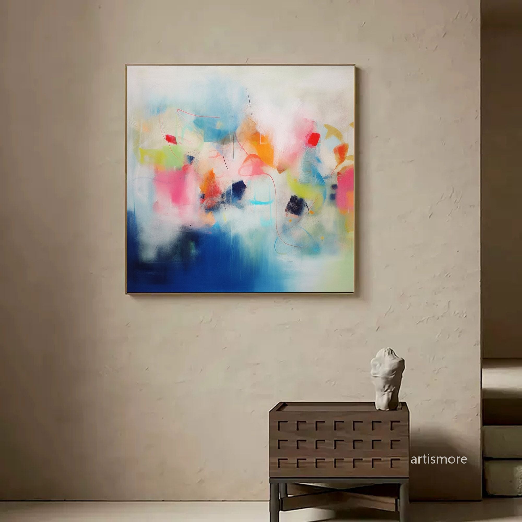 Wallart Vibrant Abstract Color Flow Art