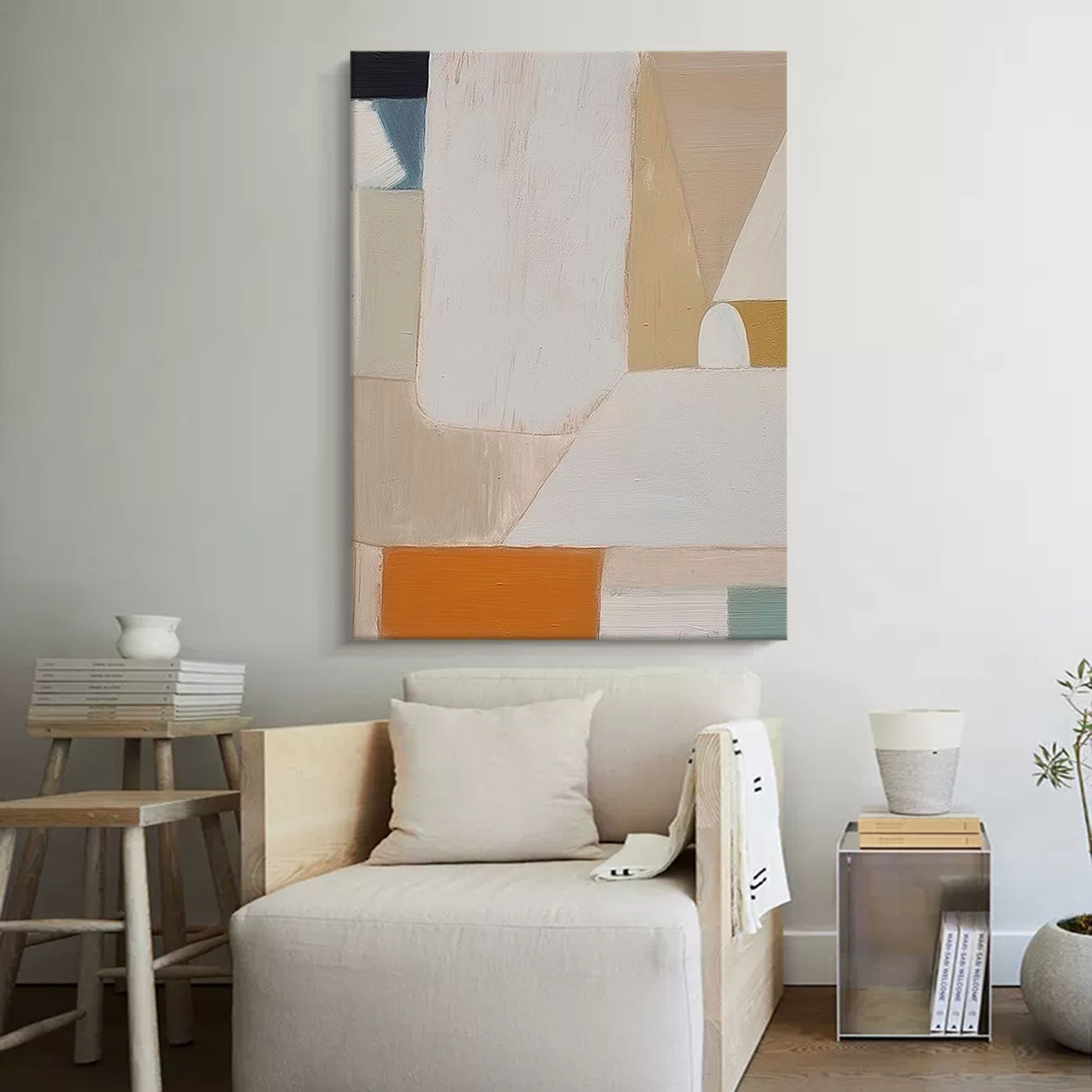Wallart Minimalist Earth Tones Abstract Canvas Art
