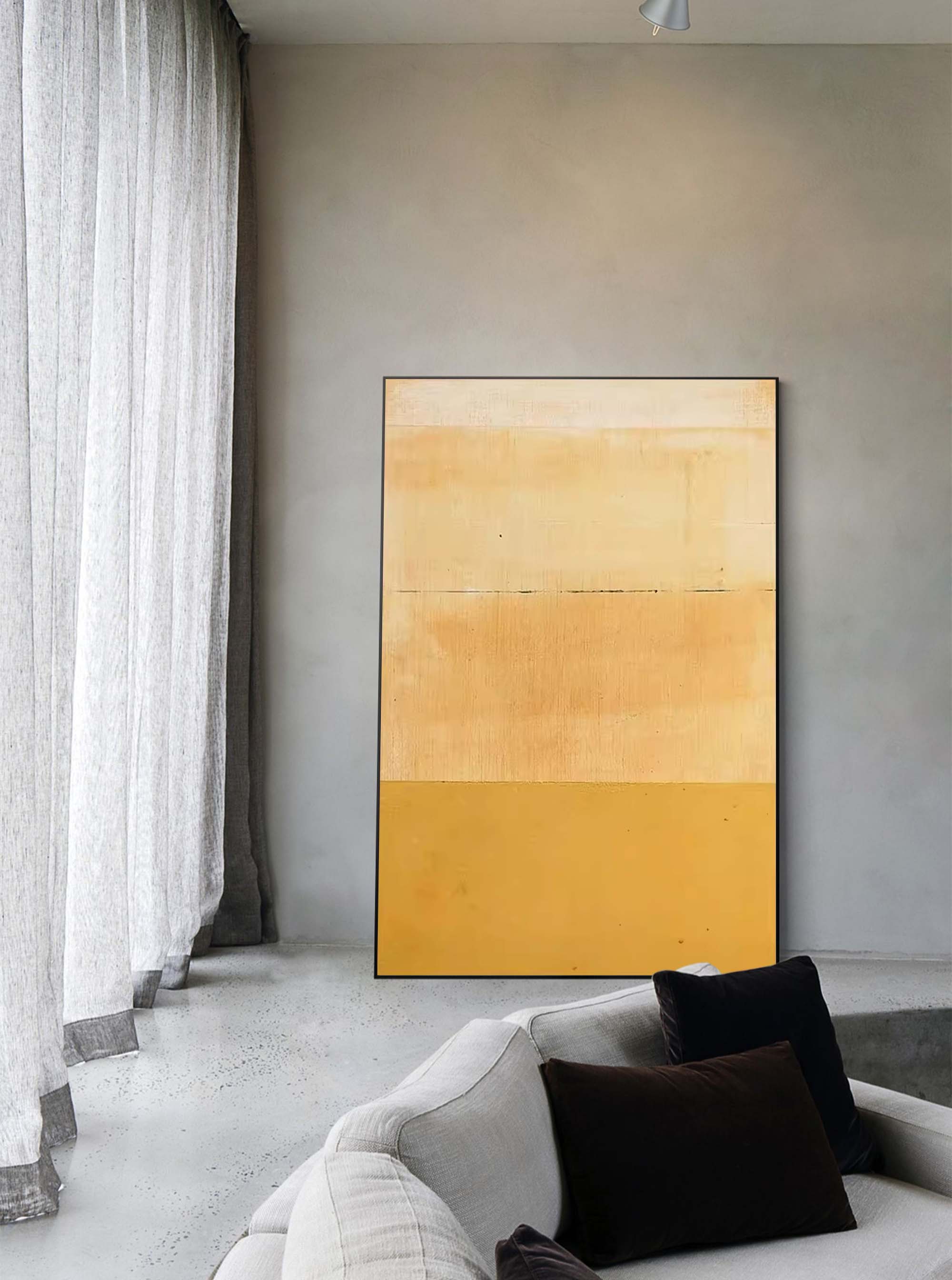 Wallart Golden Minimalist Abstract Art