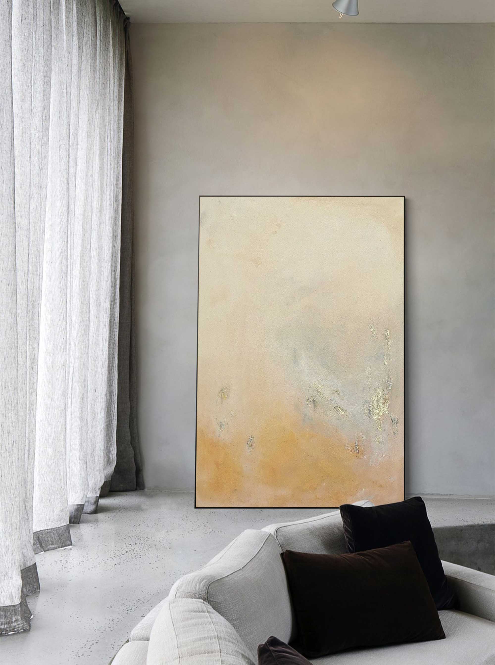 Wallart Soft Earth Tones Abstract Canvas