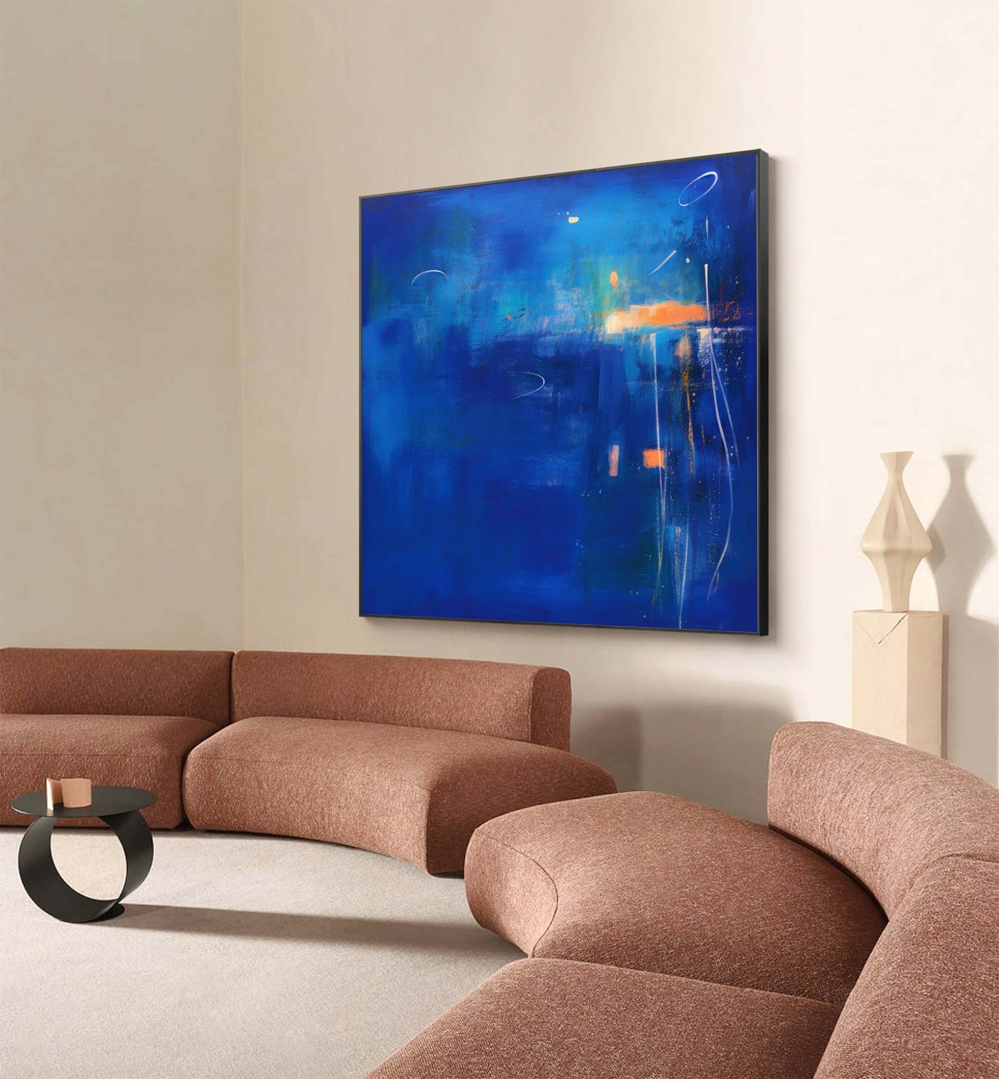 Wallart Twilight Blue Abstract Horizon
