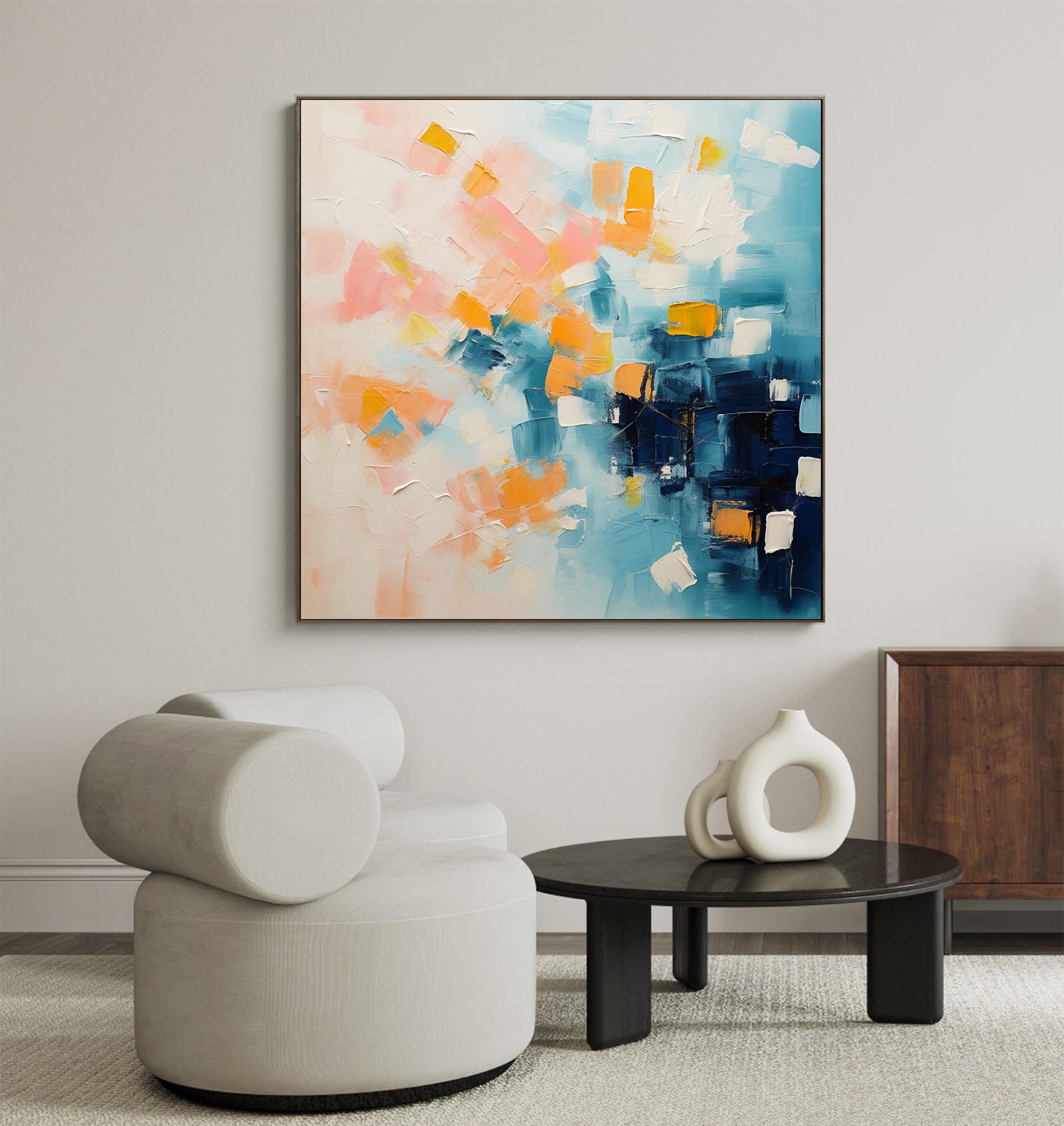 Wallart Soft Pastel Abstract Canvas Art