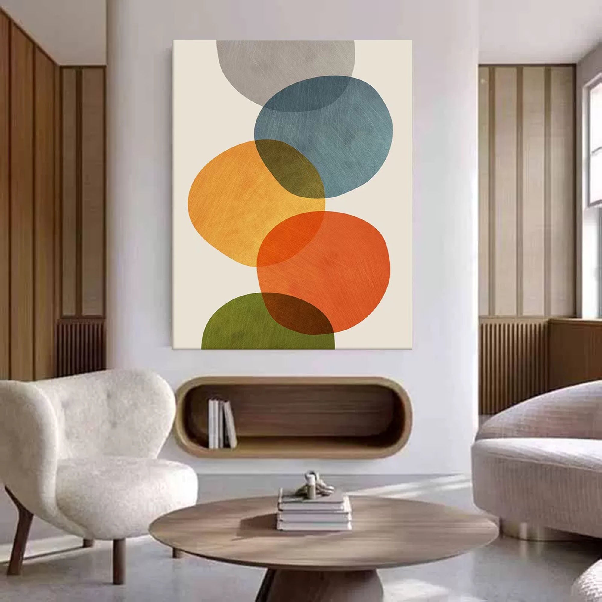 Wallart Overlapping Shapes: Earthy Abstract Flow