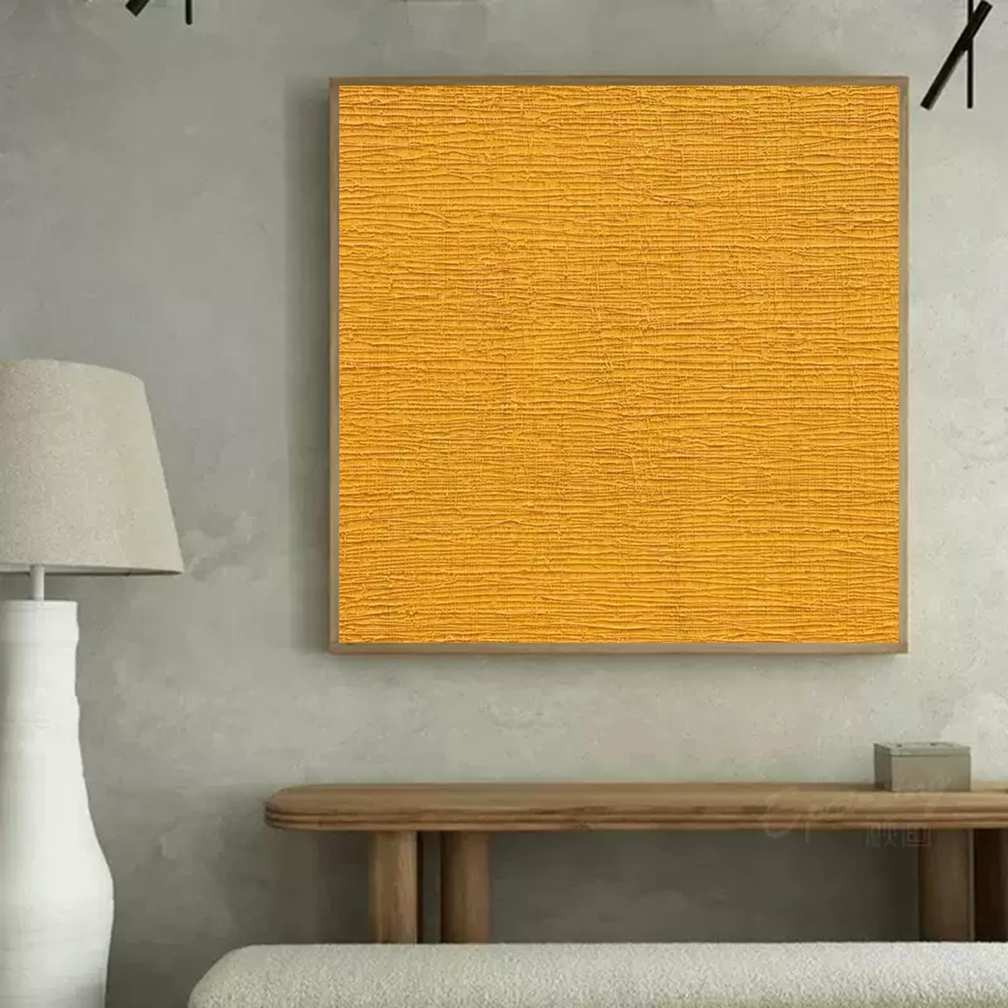 Wallart Textured Mustard Yellow Canvas Art