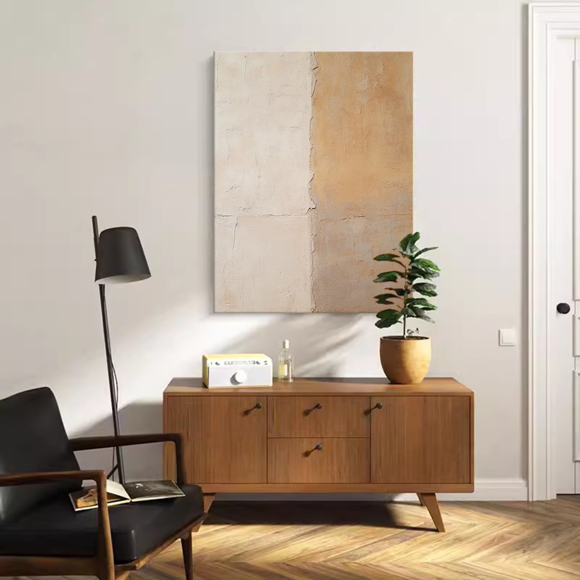 Wallart Neutral Tones Textured Abstract Art