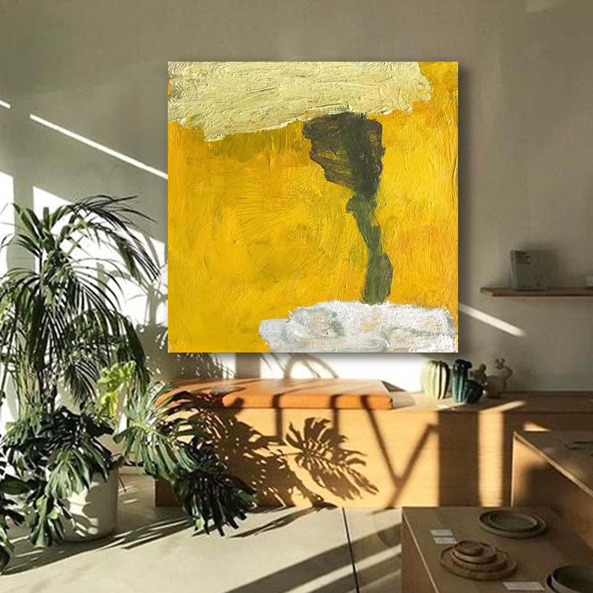 Wallart Golden Dreamscape Oil Painting