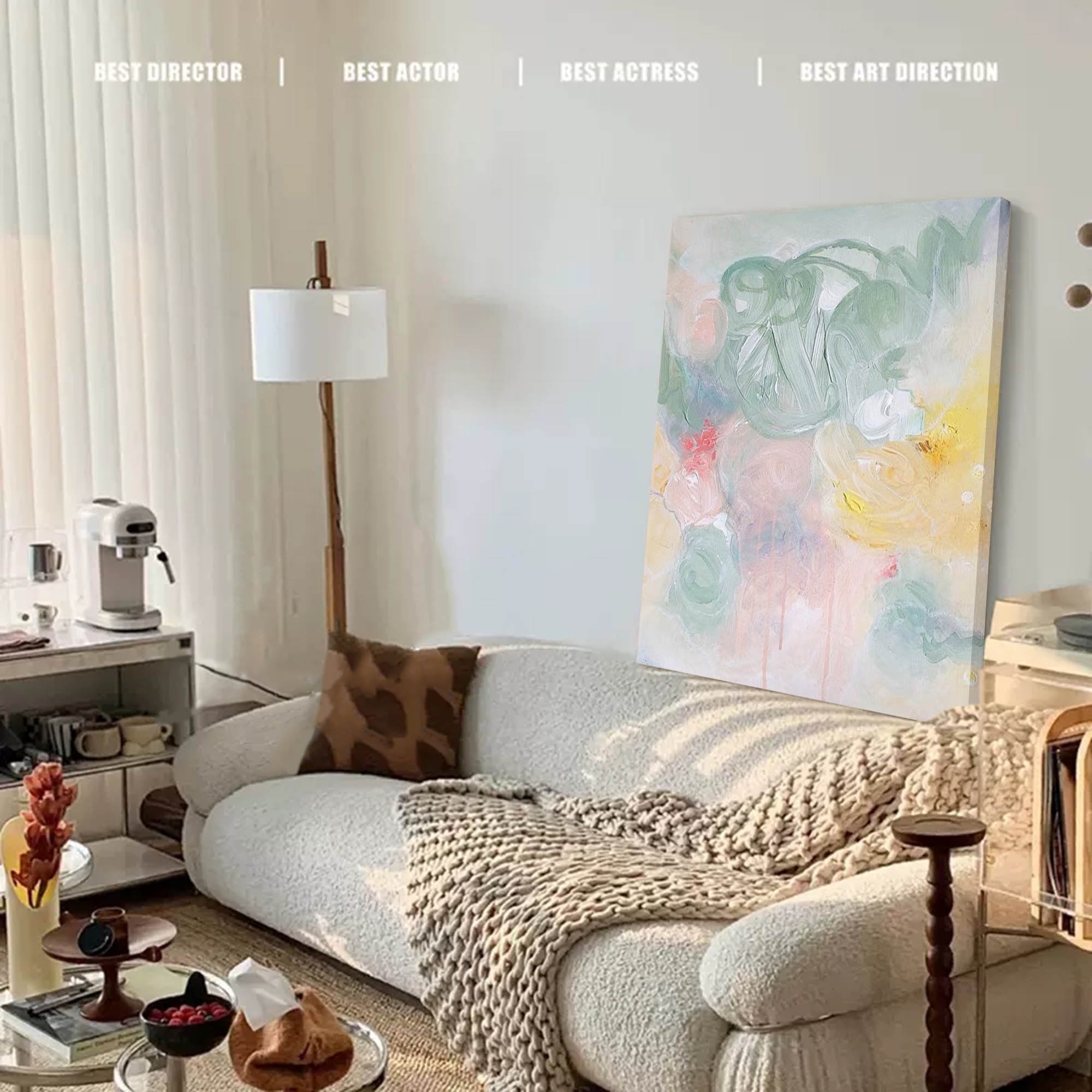 Wallart Soft Whispers: Pastel Abstract Flow