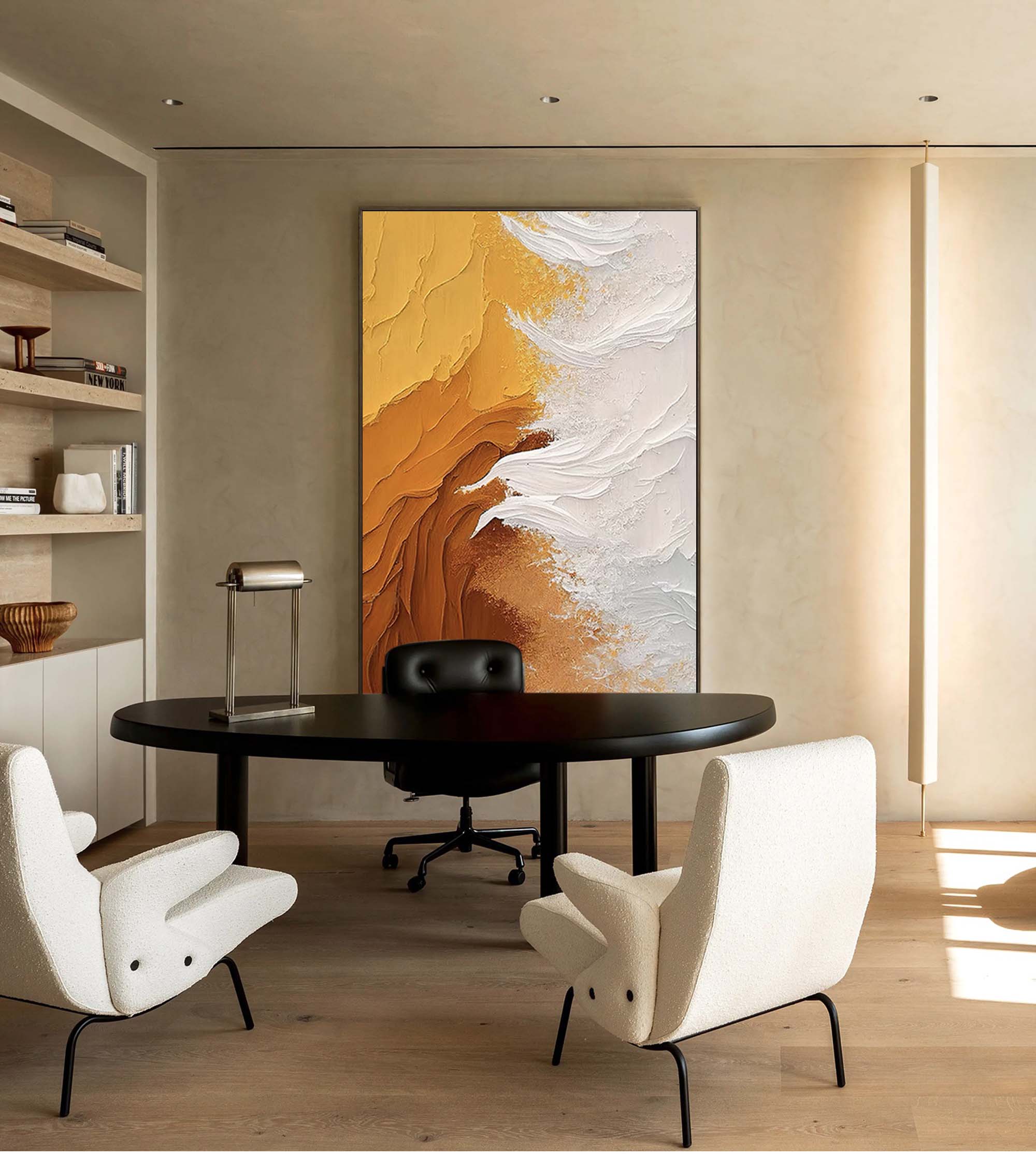Wallart Golden Earth Textured Abstract Art