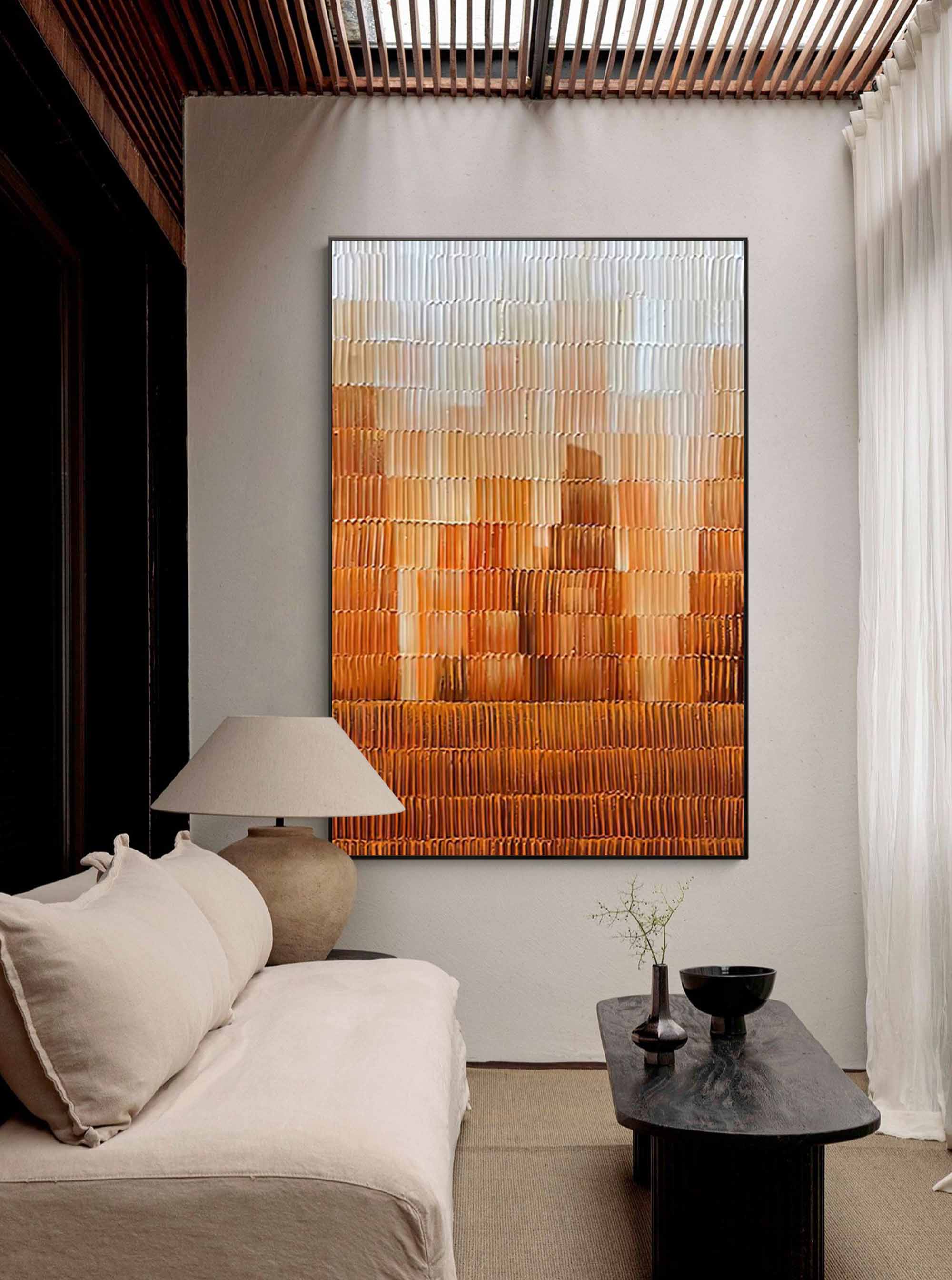 Wallart Textured Amber Horizon