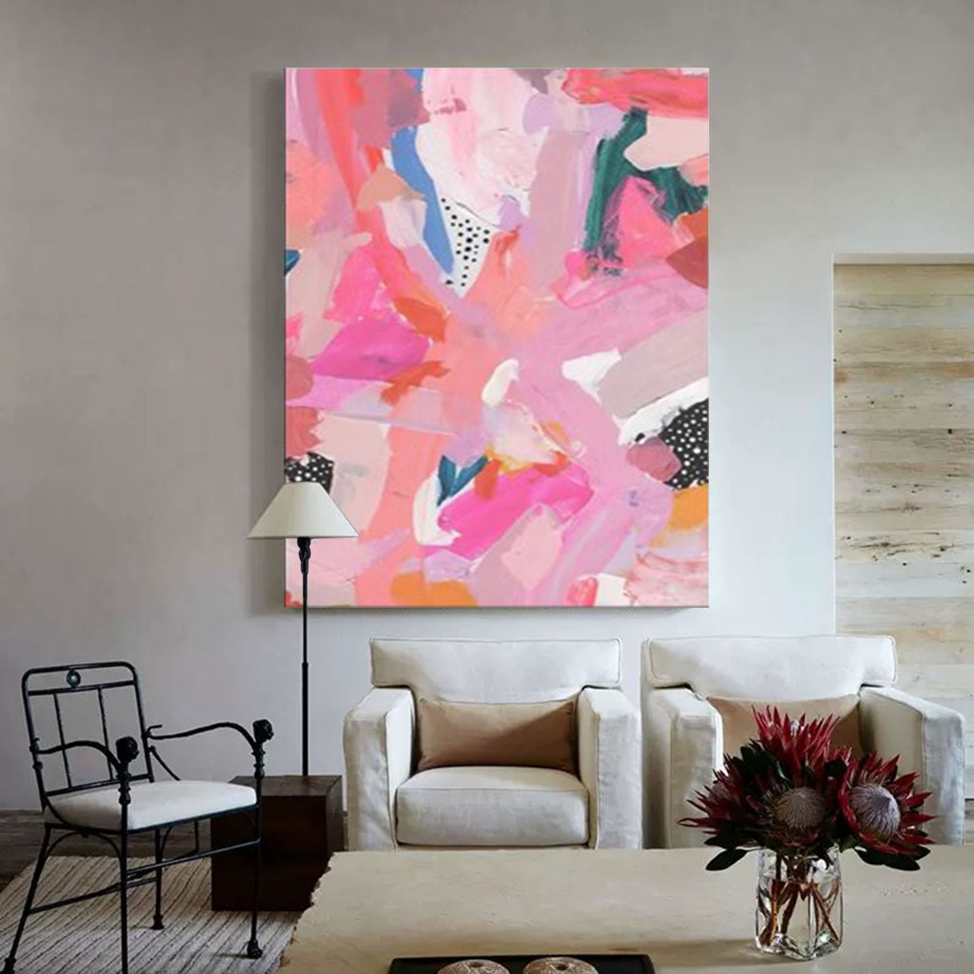 Wallart Vibrant Play of Pink