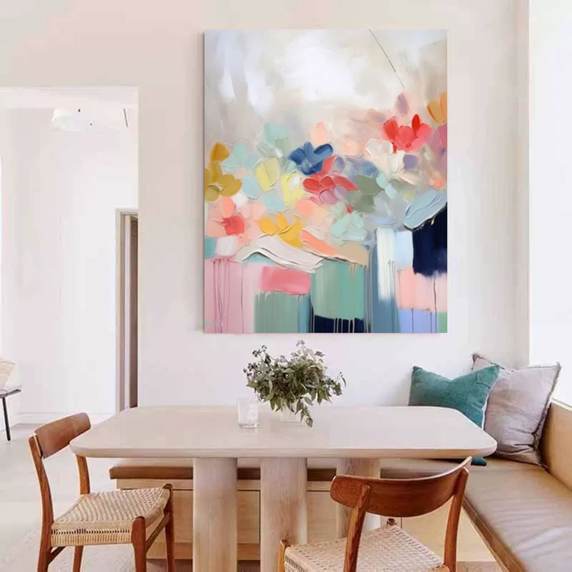 Wallart Soft Bloom Pastel Abstract Canvas Art
