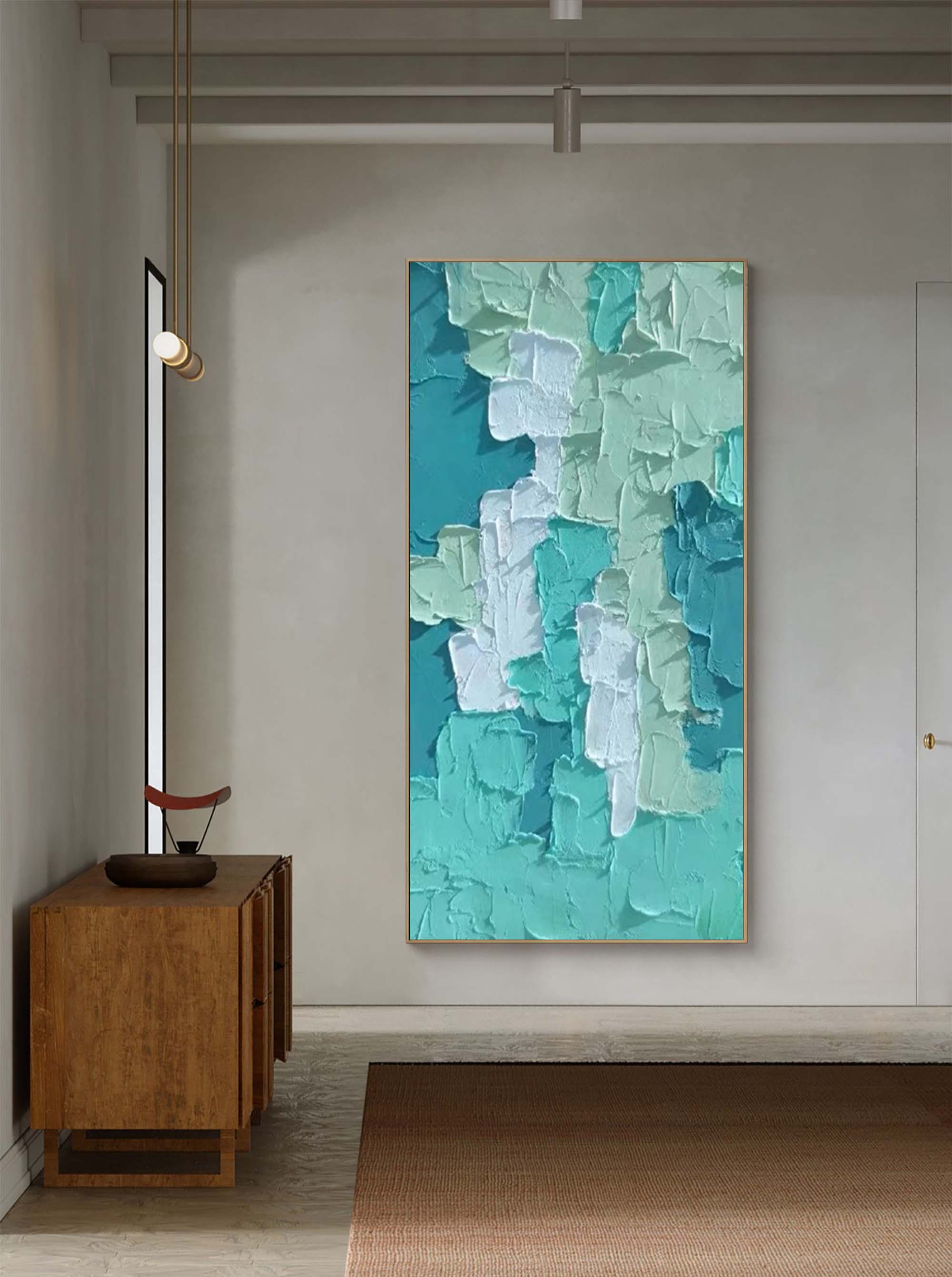 Wallart Textured Layers: Abstract Teal Dream