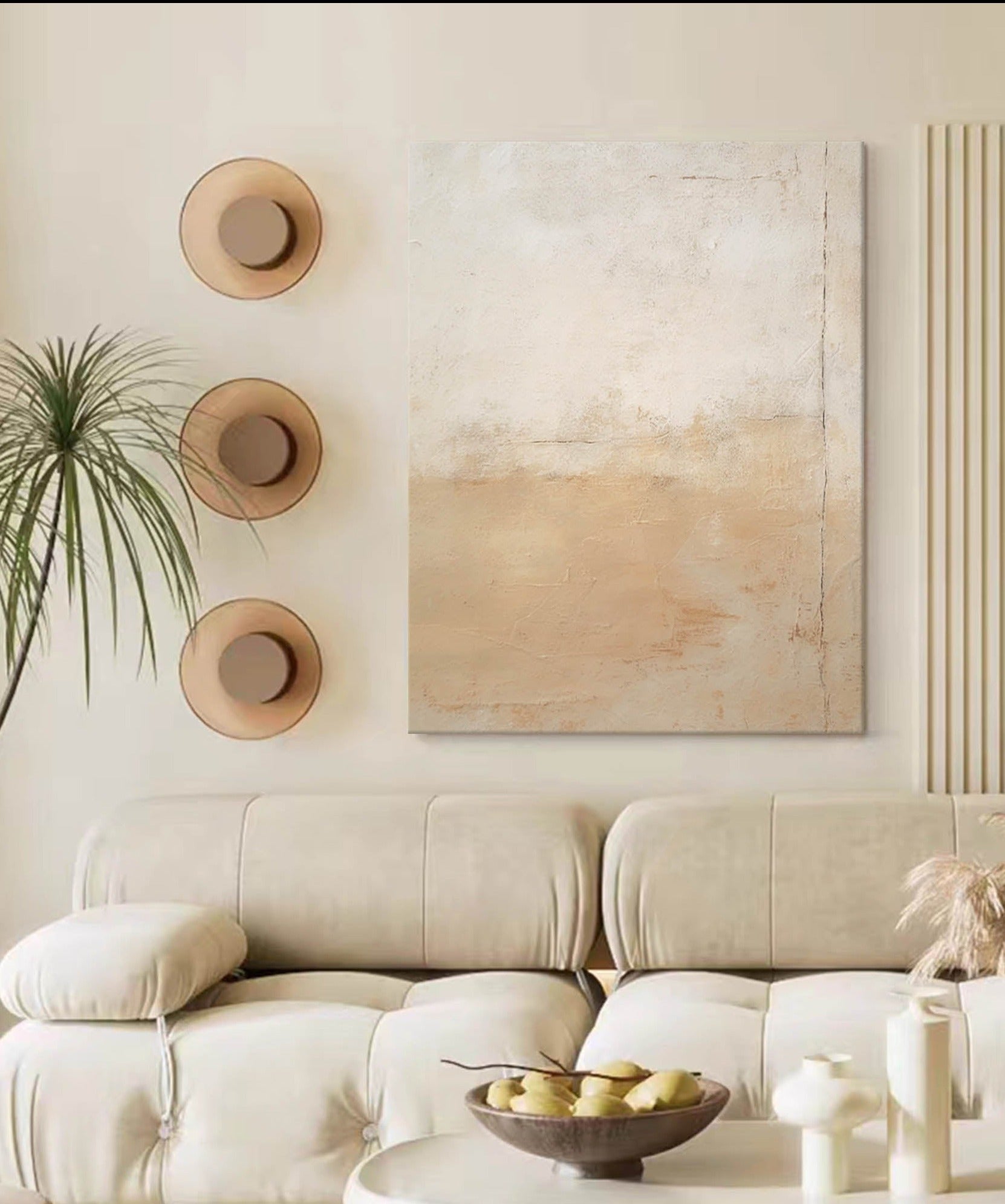 Wallart Neutral Textured Minimalist Art