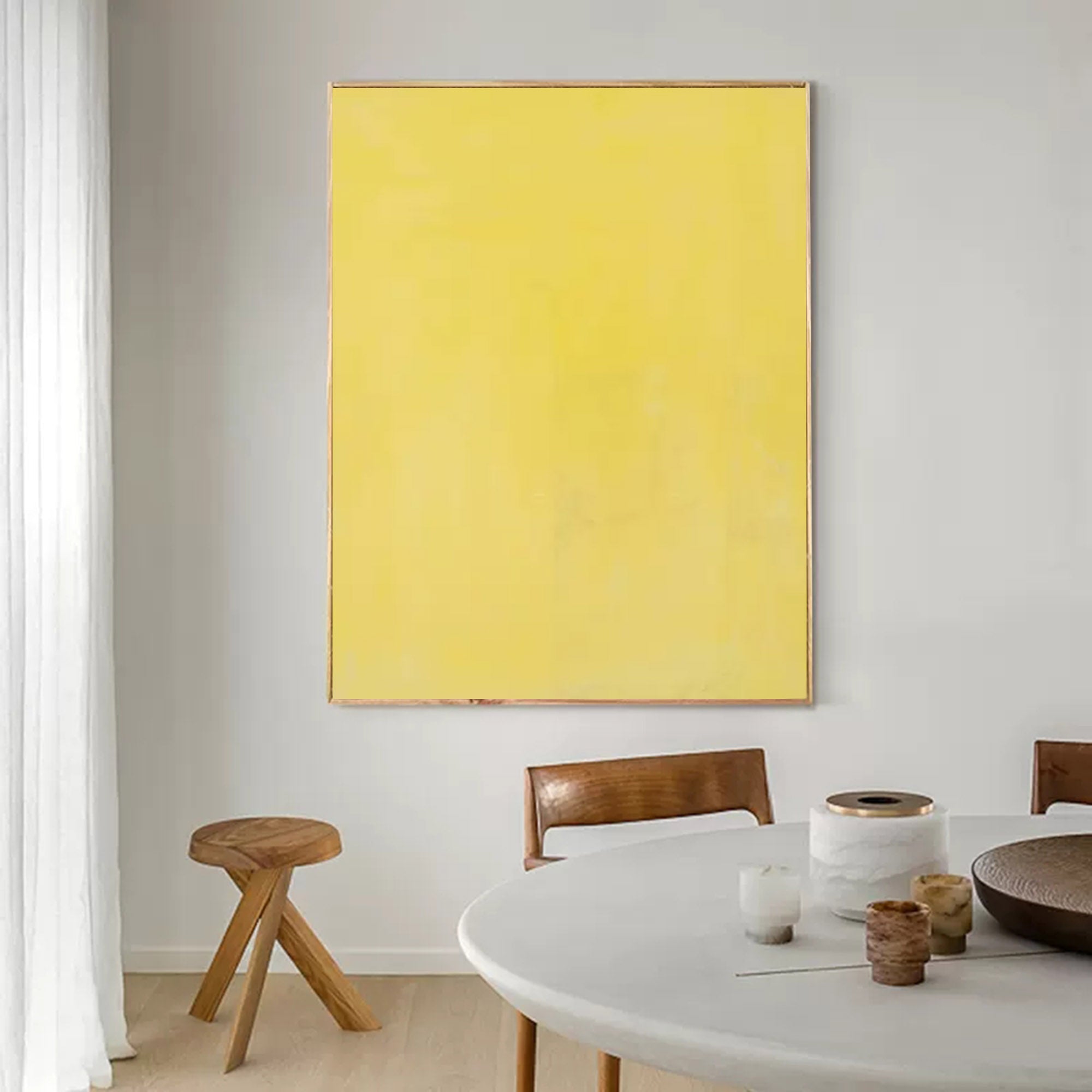 Wallart Minimalist Yellow Canvas Art