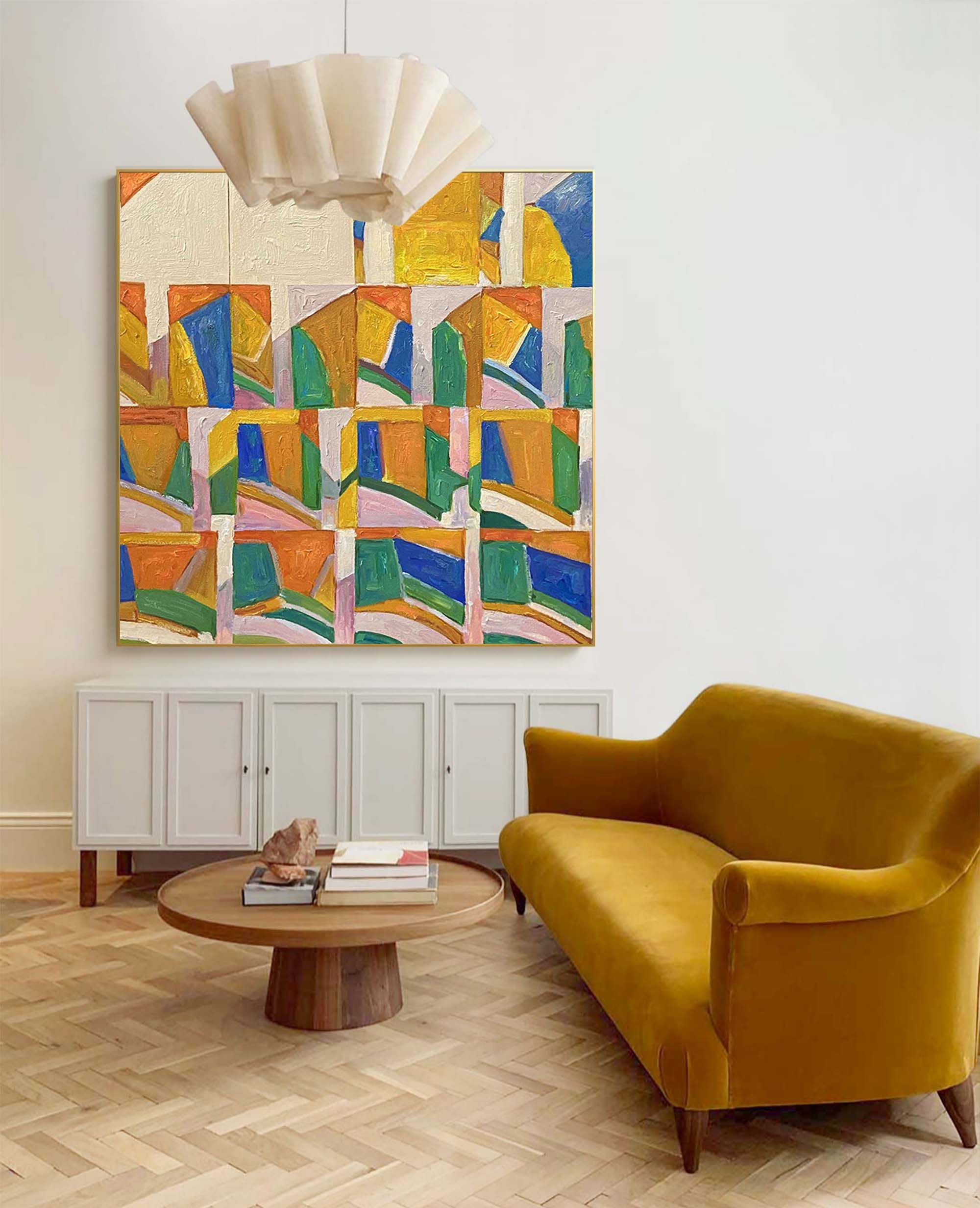 Wallart Geometric Abstract Pattern Canvas Art
