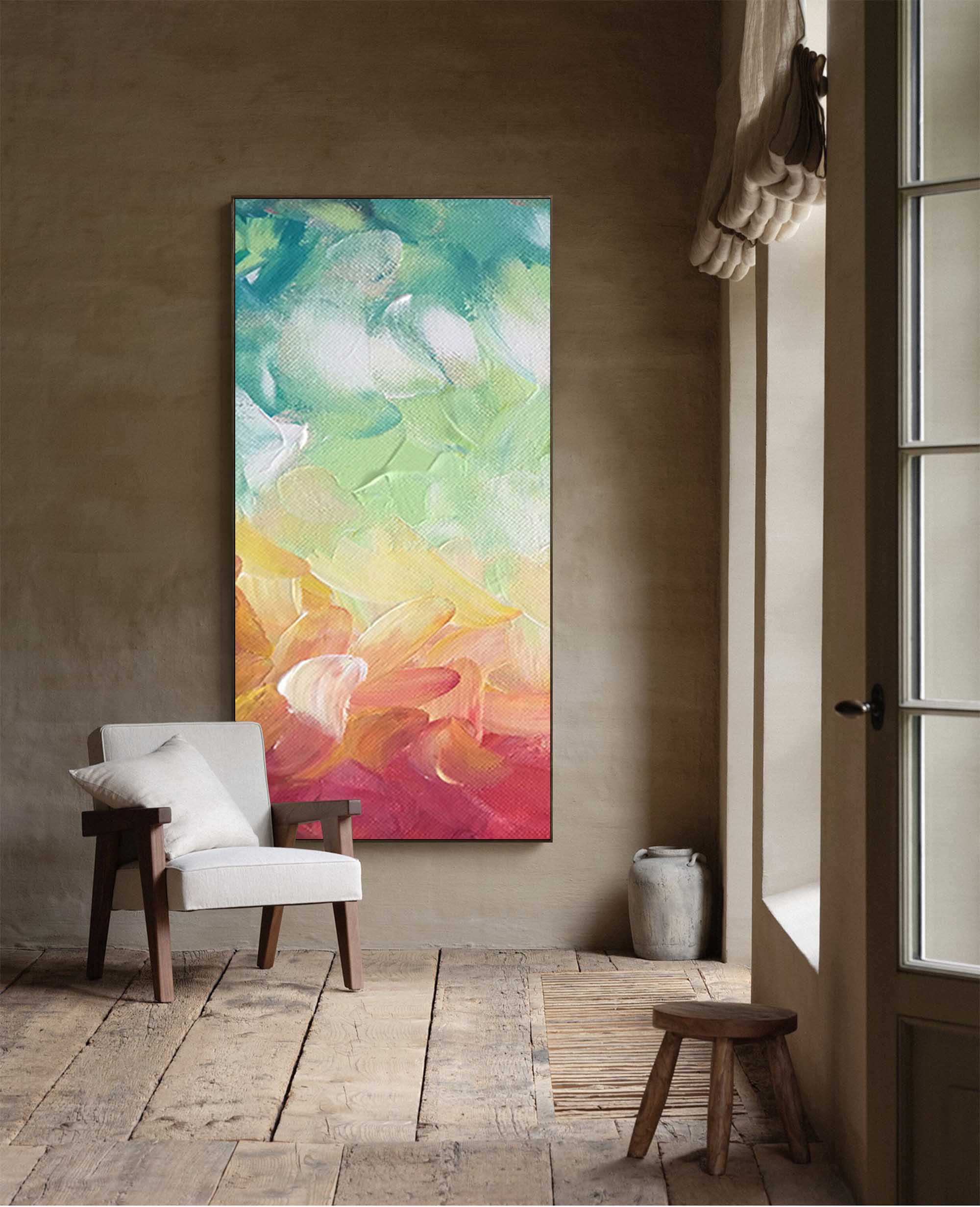 Wallart Vivid Abstract Textured Oil Painting
