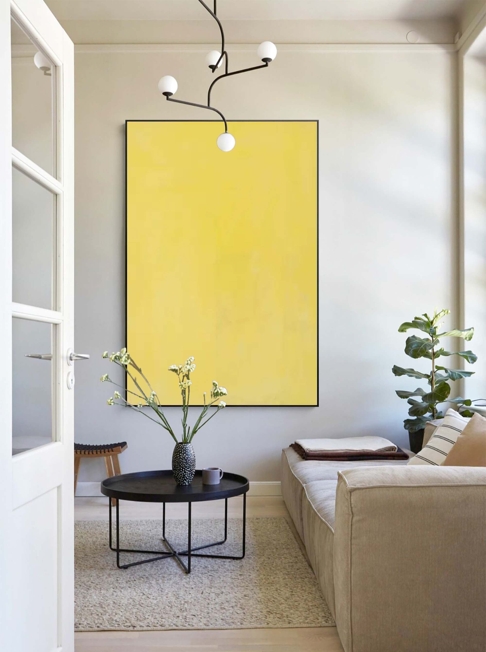 Wallart Minimalist Yellow Canvas Art