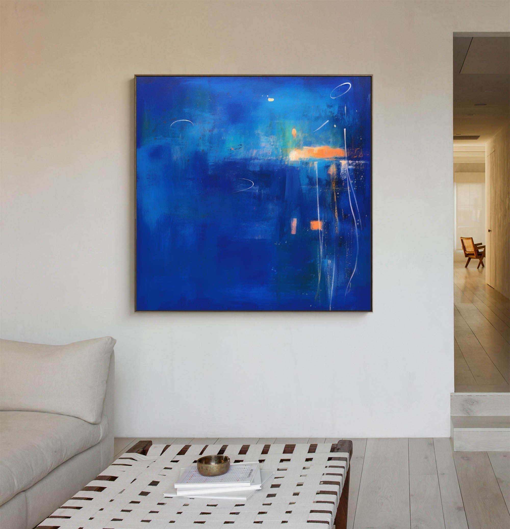 Wallart Twilight Blue Abstract Horizon