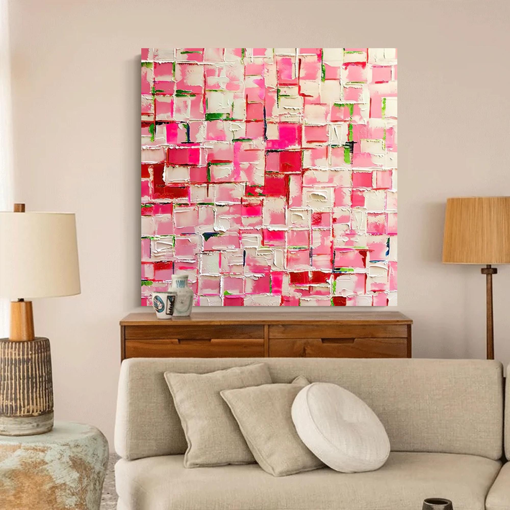Wallart Spring Mosaic in Pink