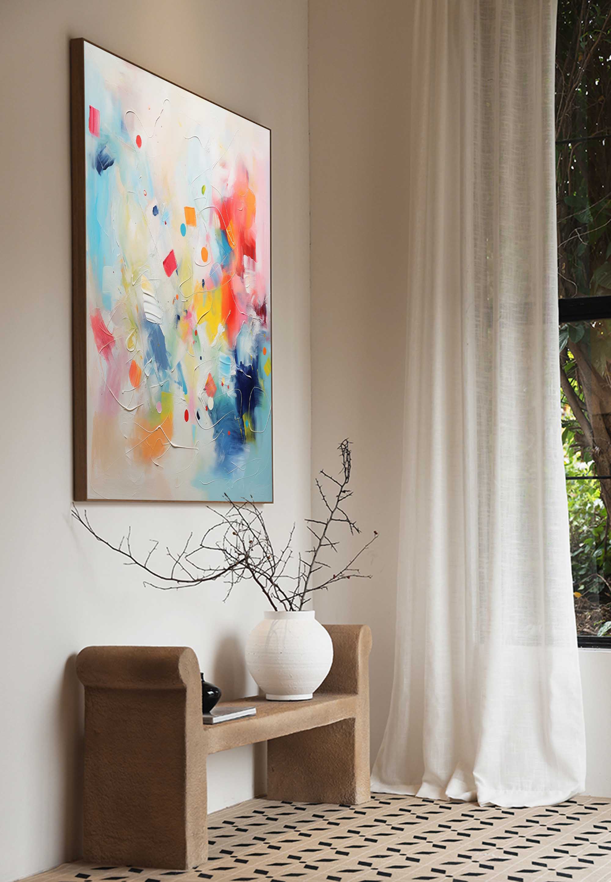 Wallart Vibrant Abstract Energy Flow Art