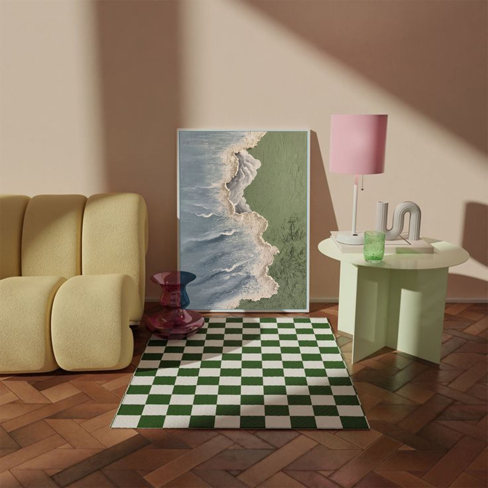 Wallart Textured Coastal Shoreline Art
