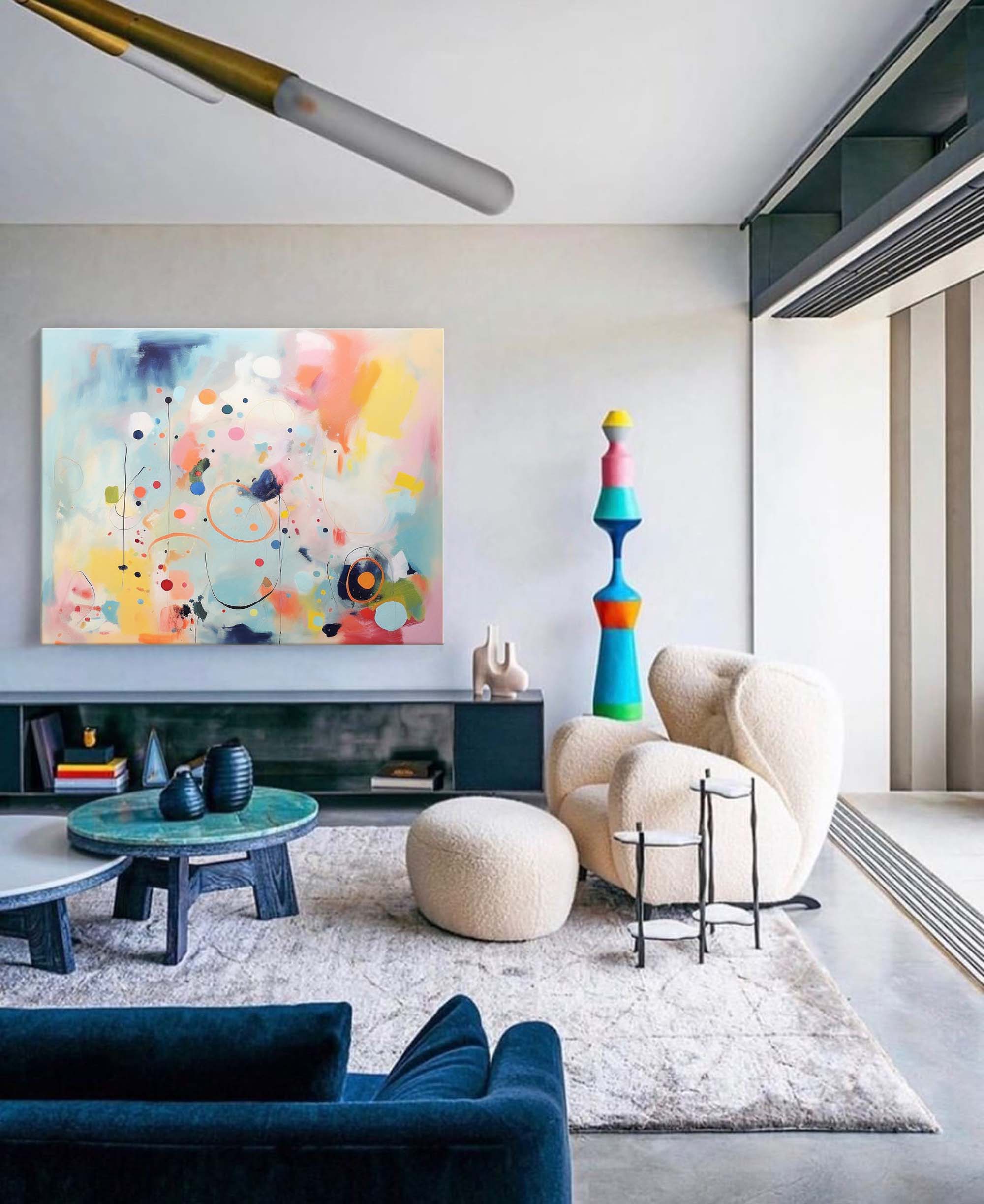 Wallart Whimsical Abstract Color Circles Art