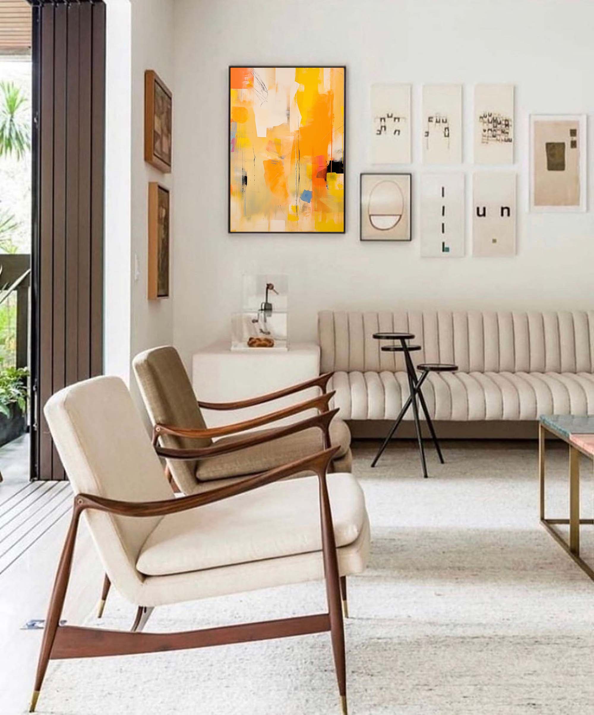 Wallart Golden Glow in Abstract Harmony