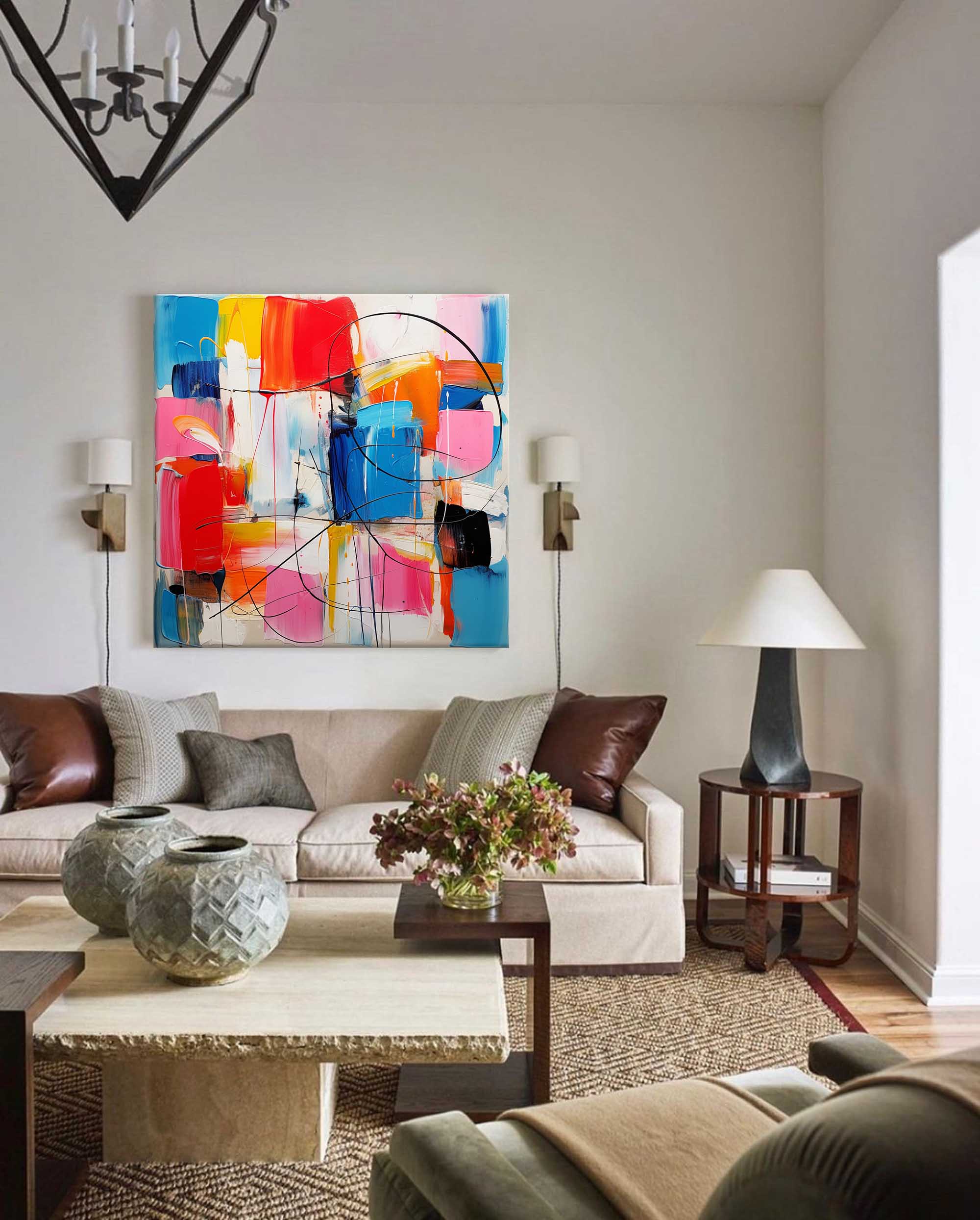 Wallart Vibrant Abstract Canvas Art