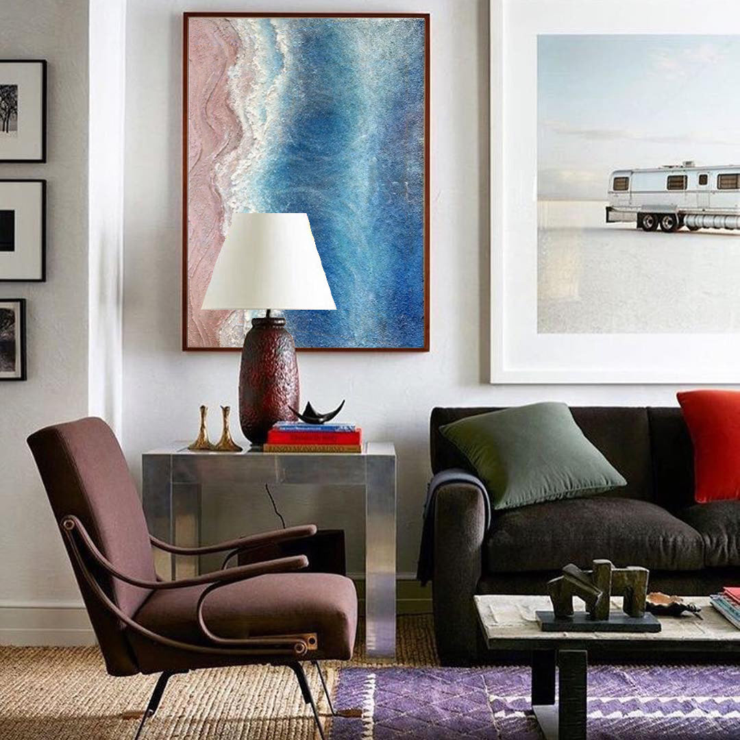 Wallart Textured Aerial Coastal Abstract Art