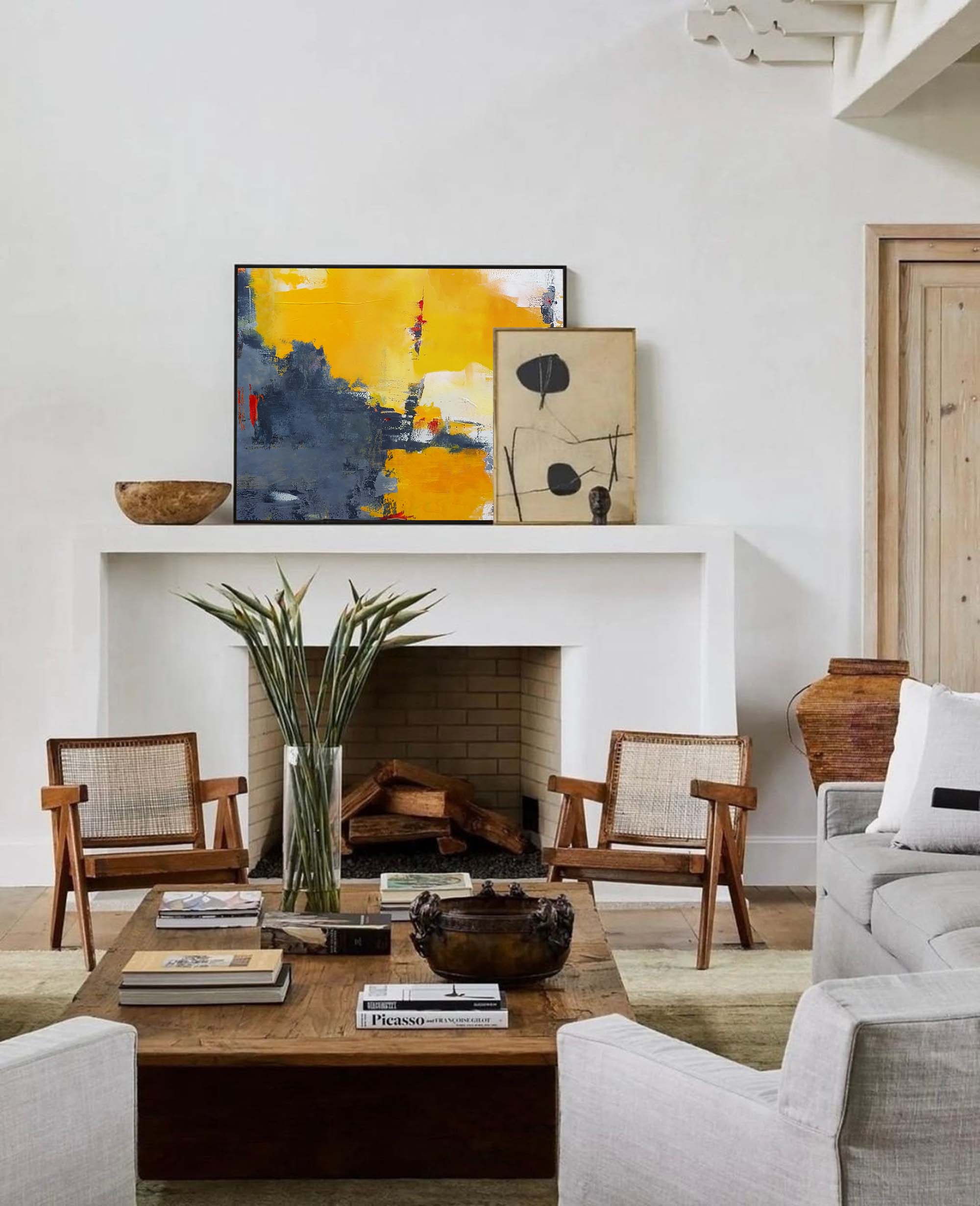Wallart Bold Sunset Tones Abstract Art