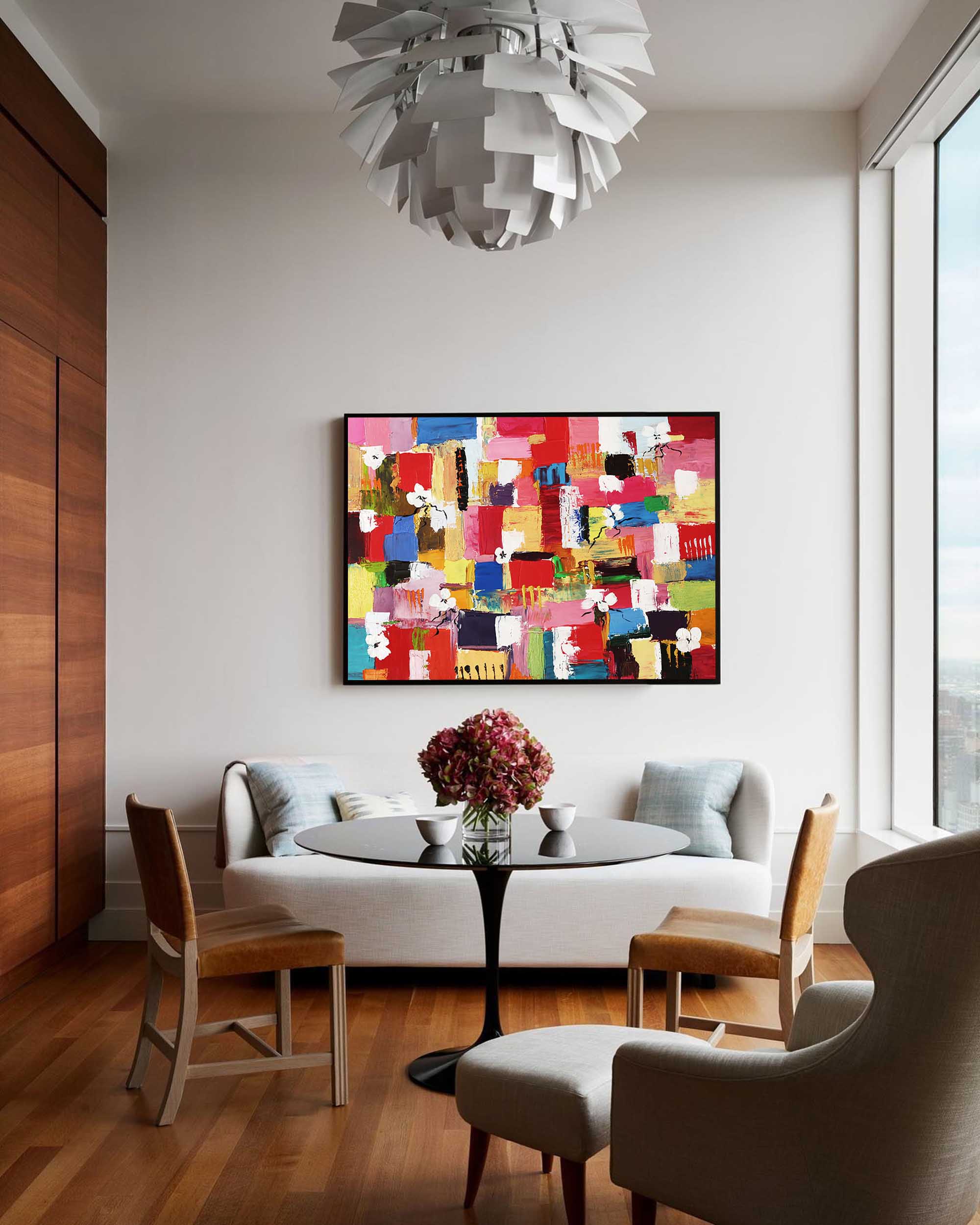 Wallart Floral Harmony Vibrant Abstract Art