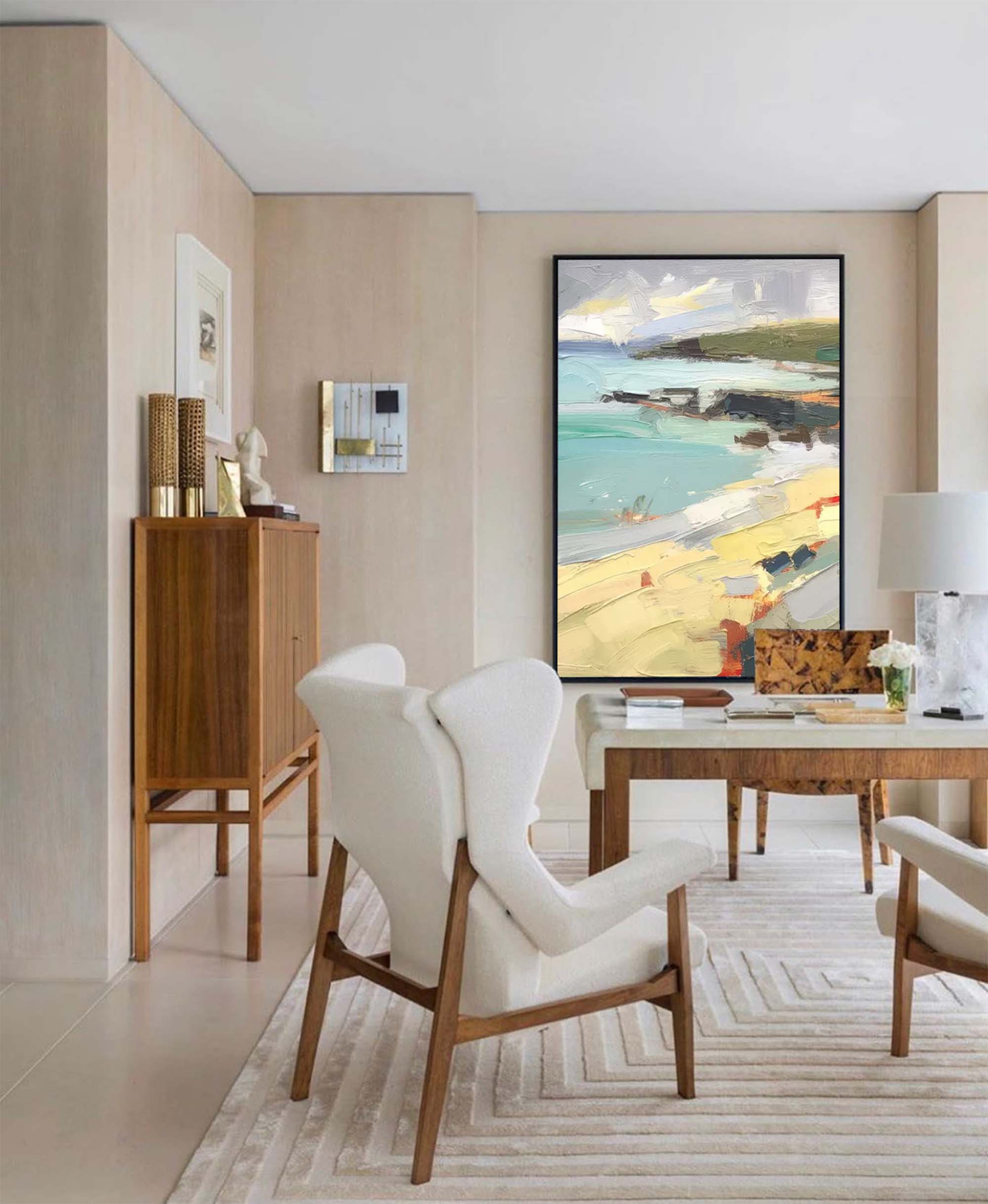 Wallart Vibrant Coastal Oil Painting
