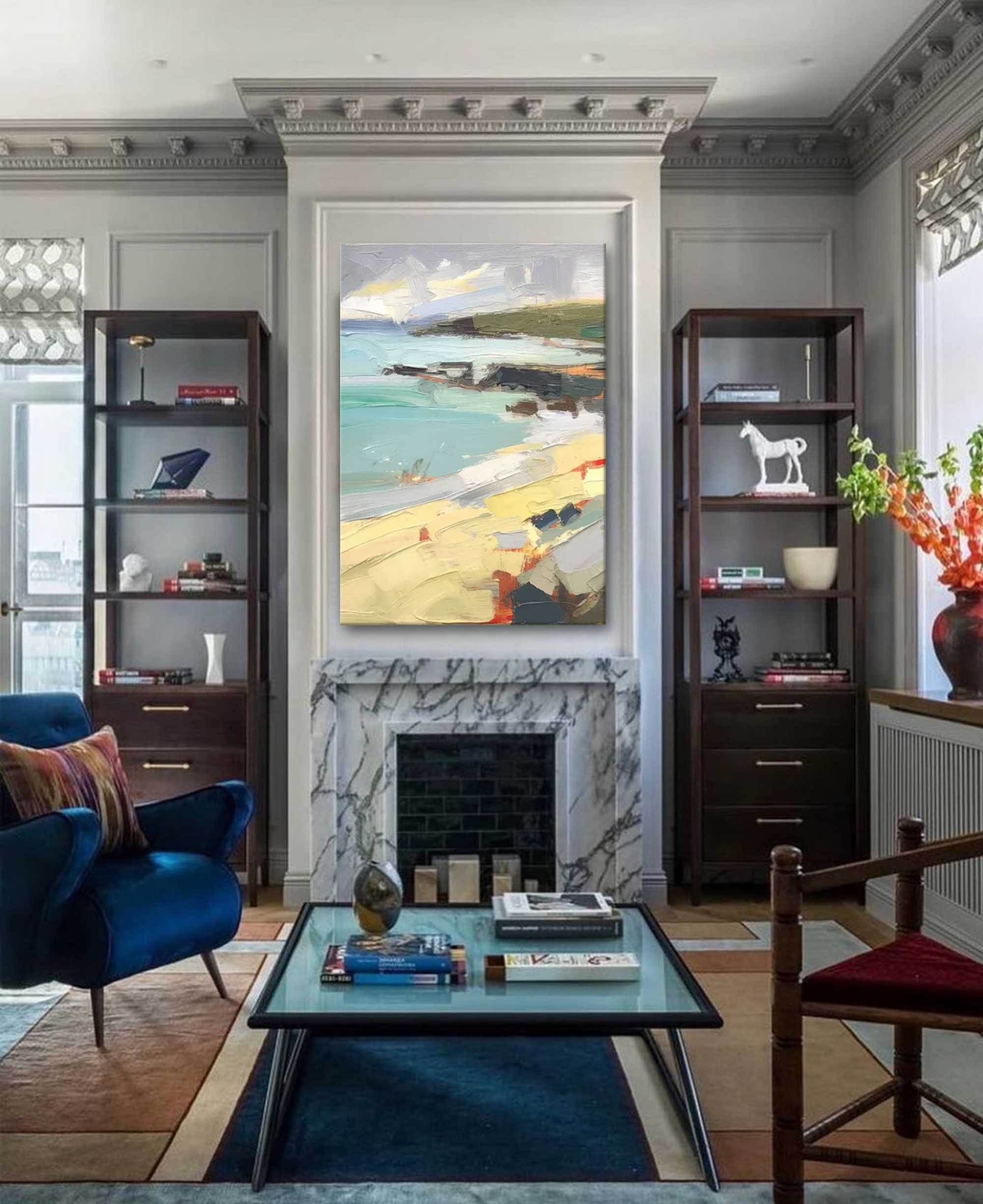 Wallart Vibrant Coastal Oil Painting