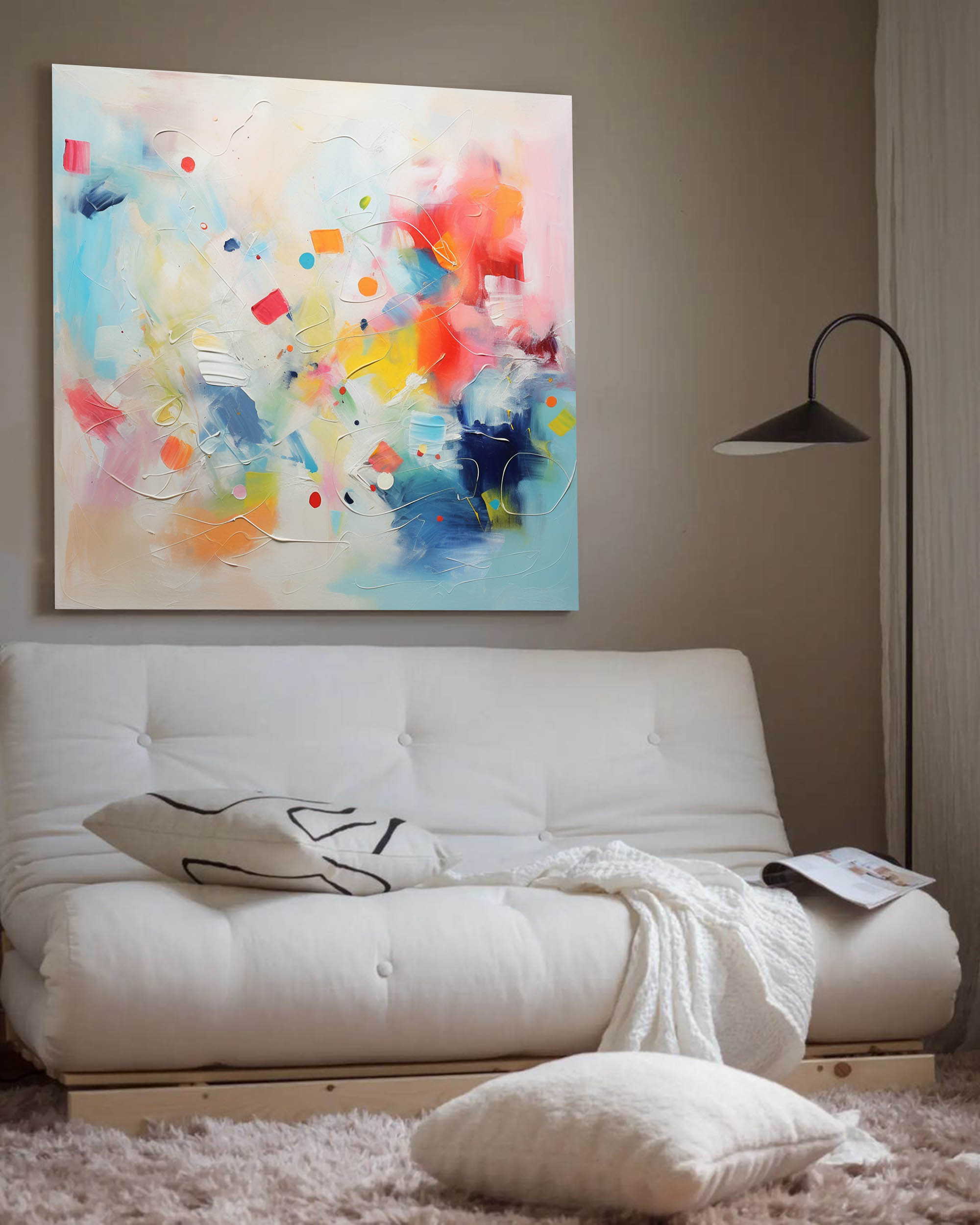 Wallart Vibrant Abstract Energy Flow Art