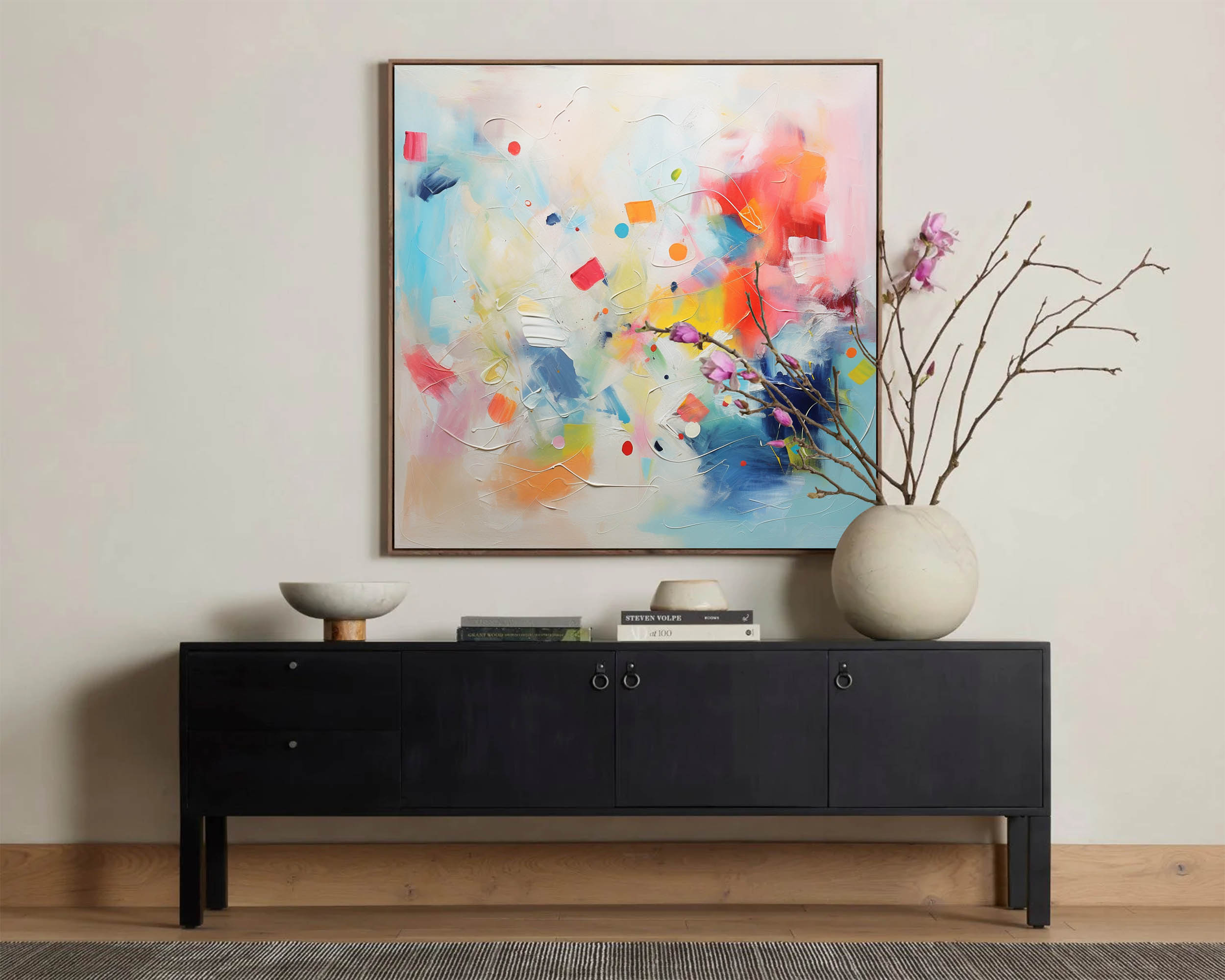 Wallart Vibrant Abstract Energy Flow Art