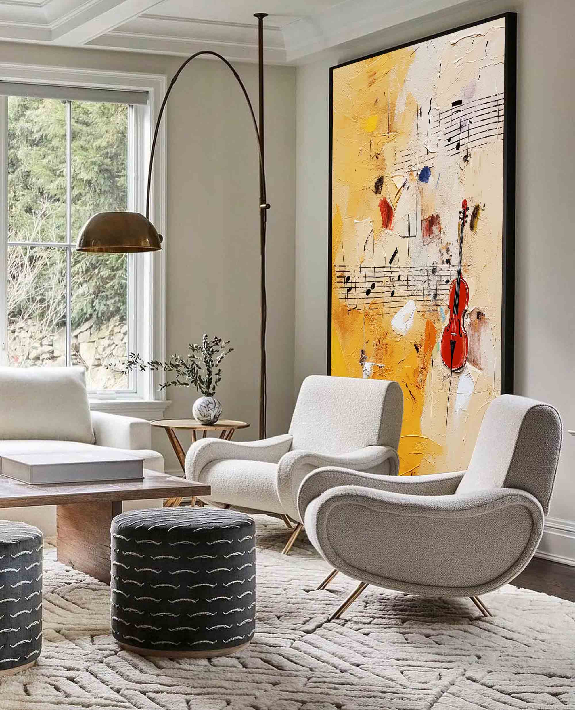 Wallart Violin Melody Abstract Canvas Art