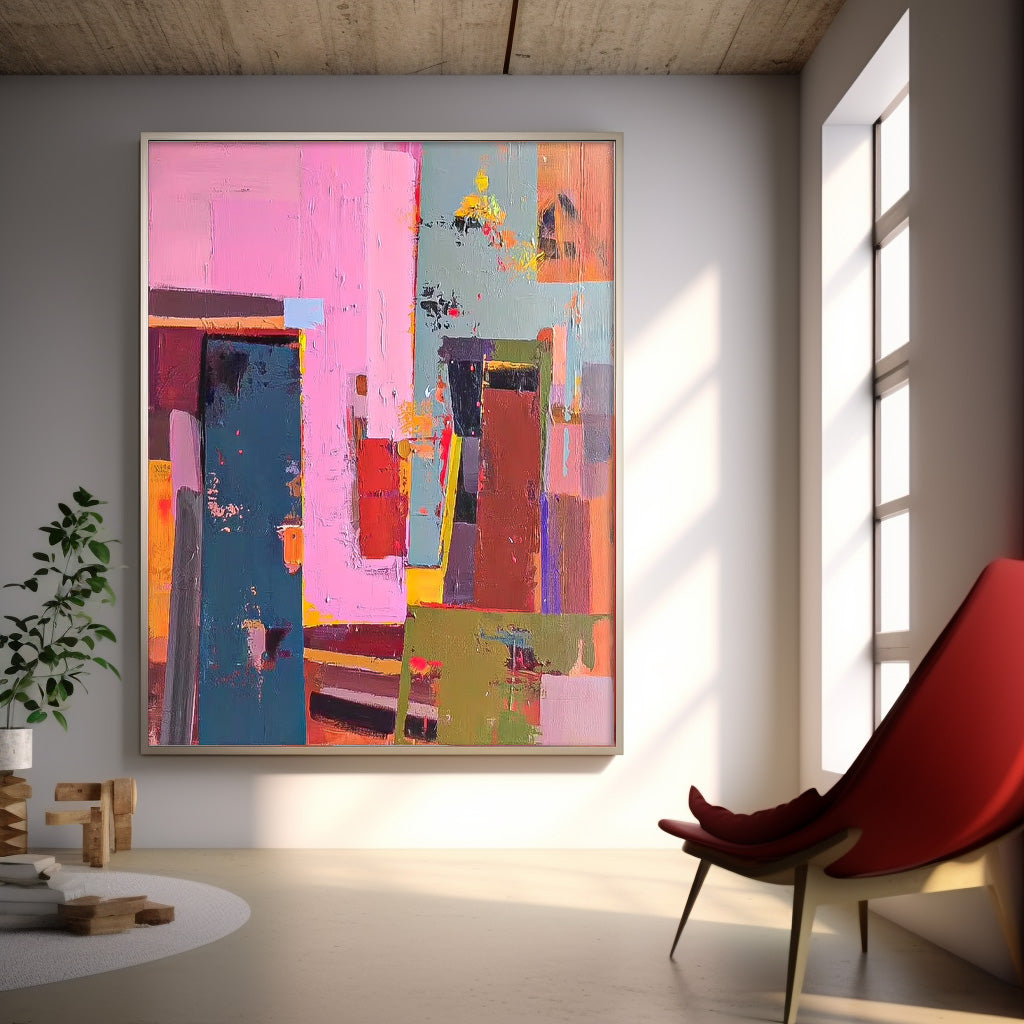 Wallart Bold Abstract Color Block Canvas Art