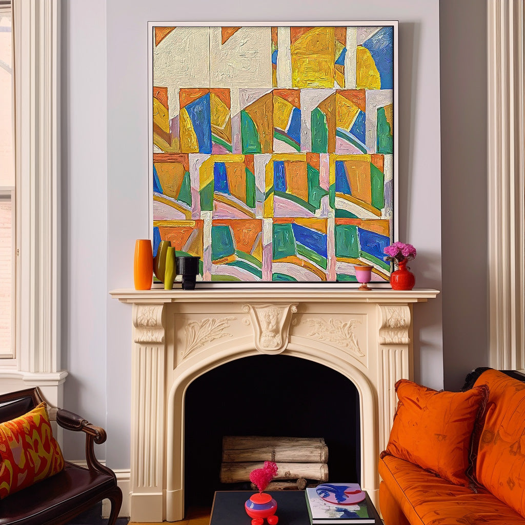 Wallart Geometric Abstract Pattern Canvas Art