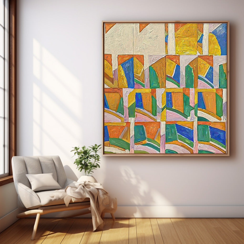 Wallart Geometric Abstract Pattern Canvas Art